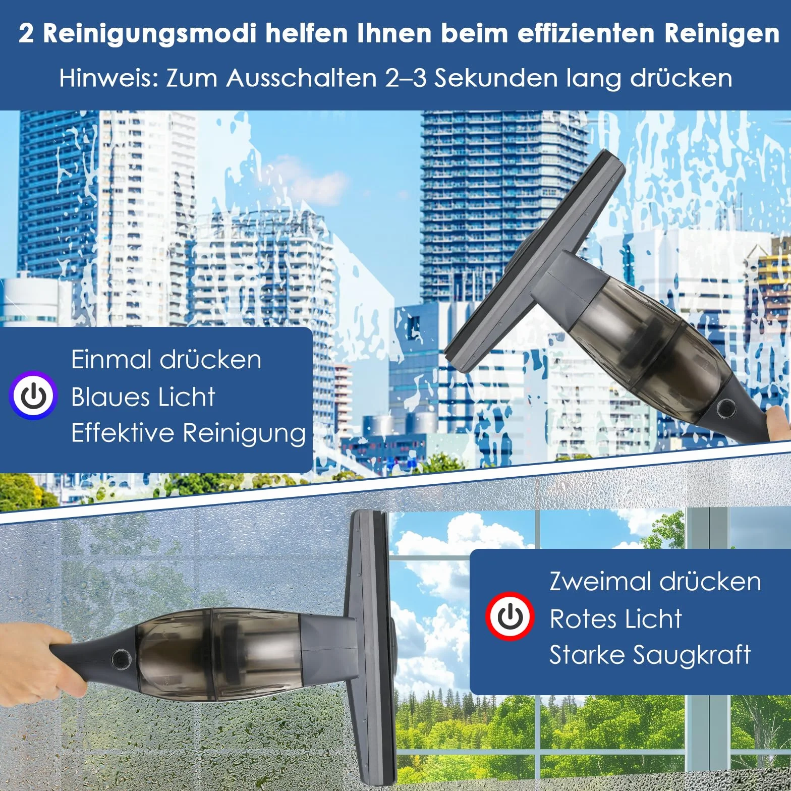 Limpiador Ventanas Eléctrico,Limpiacristales eléctrica,Aspirador Ventana con mango telescópico,boquilla succión 28 cm,botella pulverizadora con funda microfibra para limpieza sin rayas 360° (Negro)