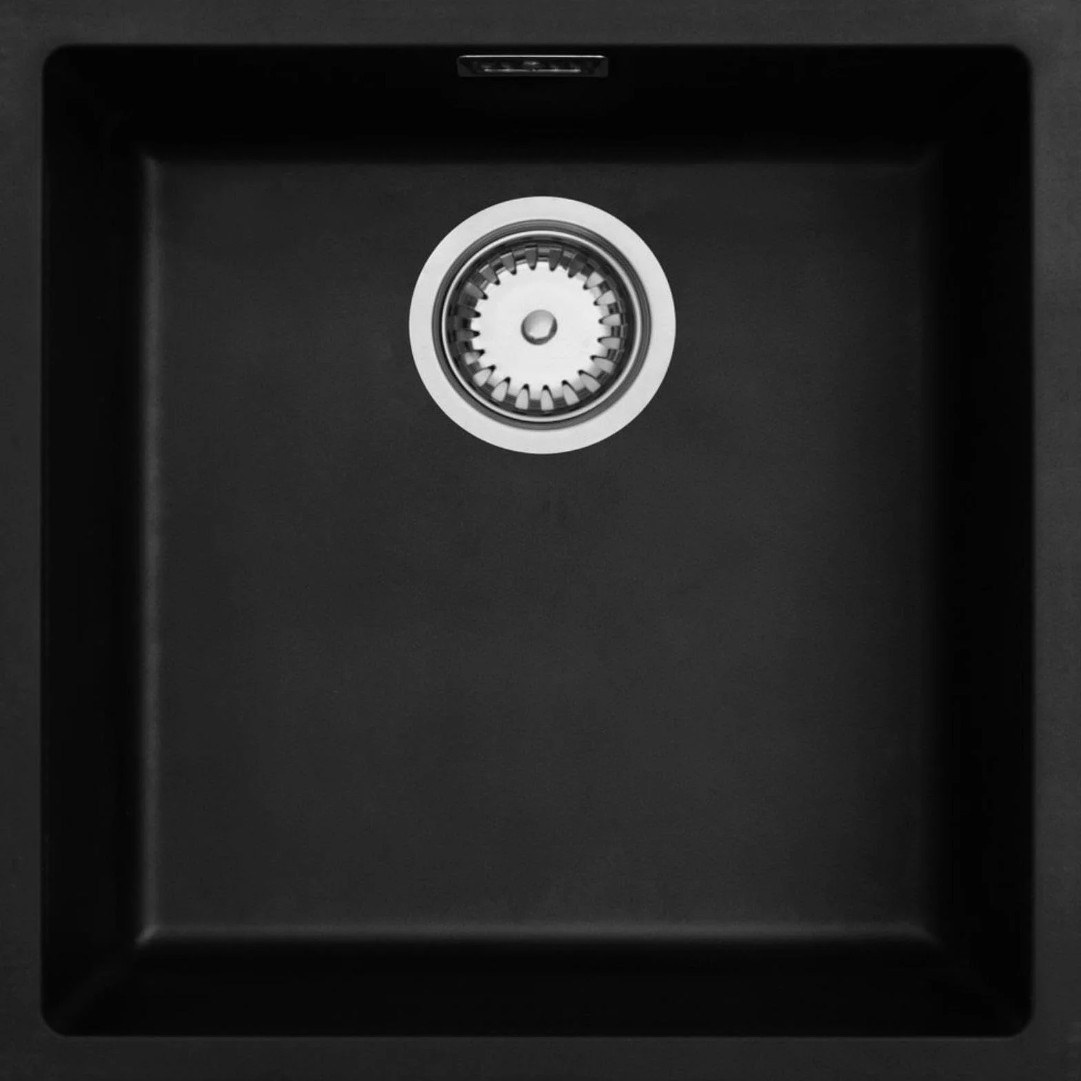 Fregadero Negro Luquicina LD44BL – 1 seno cuadrado – Empotrable o Bajo Encimera – Composite BIO – 45 x 45 x 20 cm