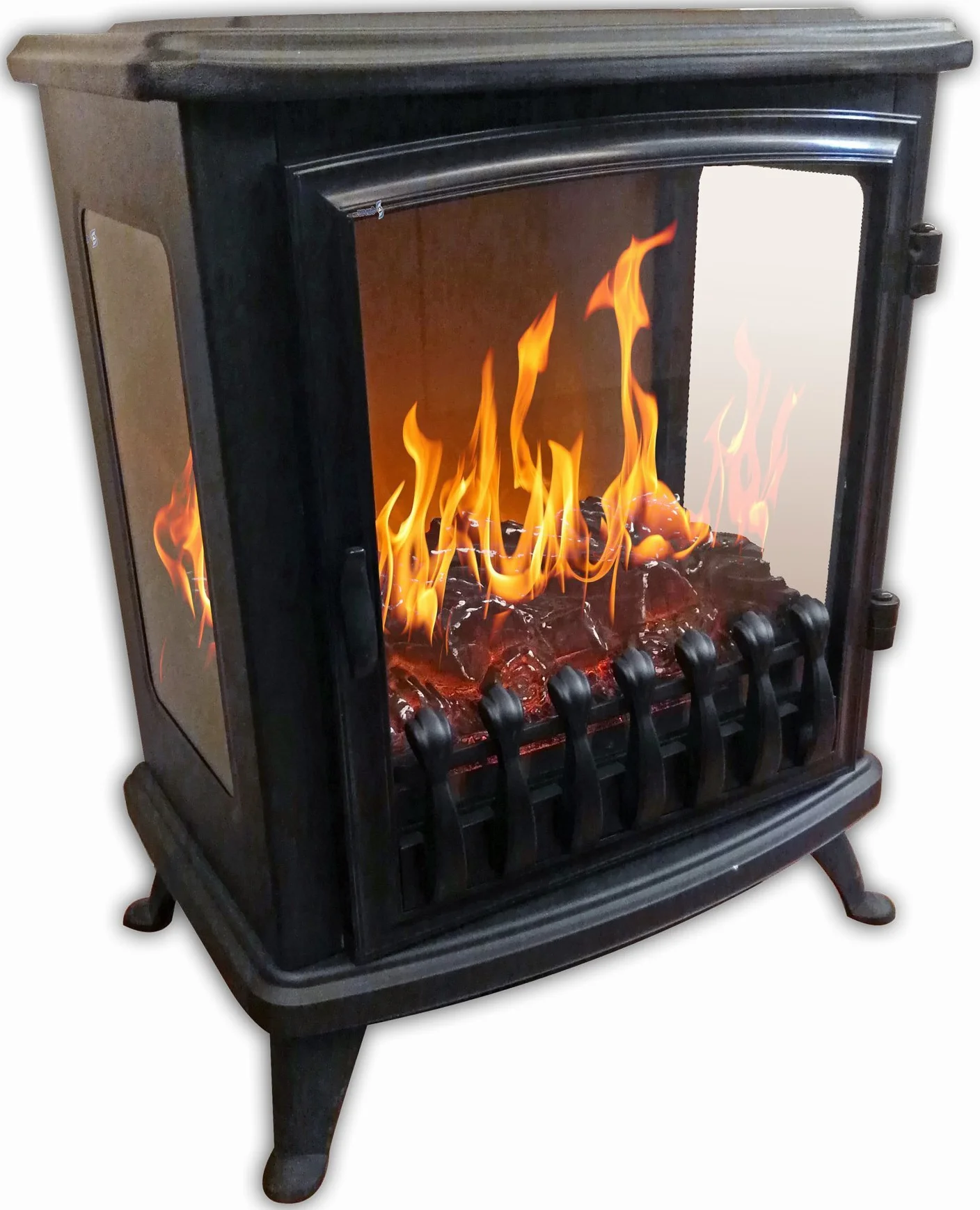 CHEMIN'ARTE Chimenea eléctrica con Efecto Llama Leds, Chimenea Decorativa, con calefacción, bajo Consumo, Inserto de Chimenea