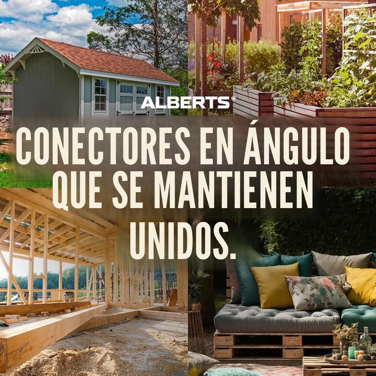 Alberts 866846 Escuadra de ensamblaje, Galvanizado Sendzimir, 40 x 60 x 60 mm, Juego de 50