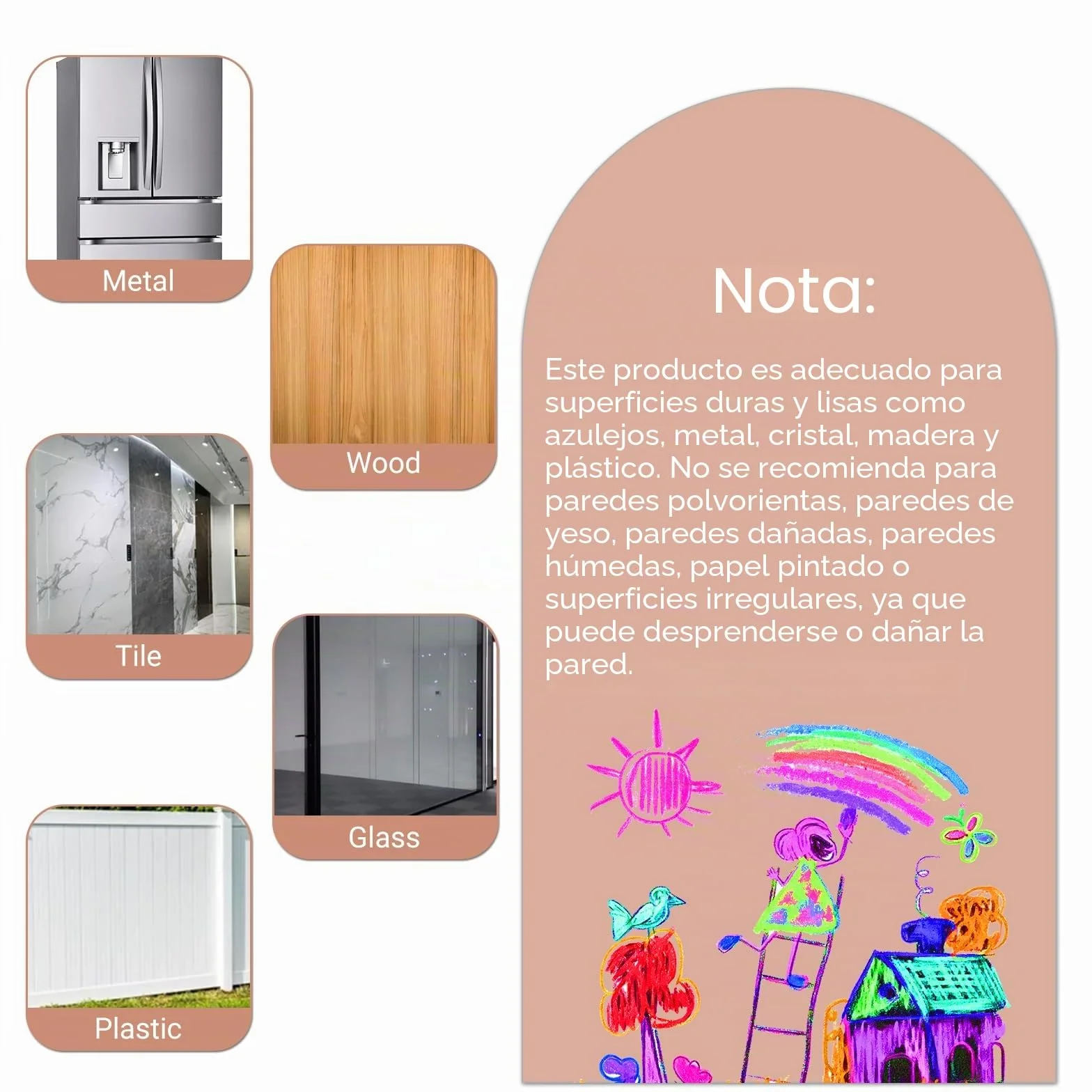 Pizarra Magnética Adhesiva de Pared 80 x 40 cm – Pizarra Negra Borrable en Seco con Tizas, Imanes y Paño (Rosado)