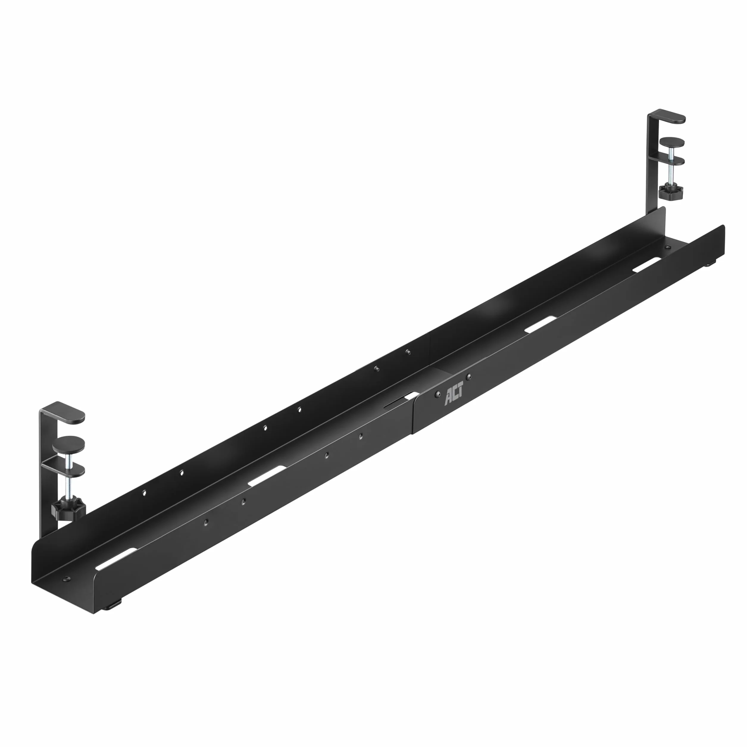 ACT Organizador de Cables Extensible para Escritorio, sin taladrar, con Soporte de Pinza, Organizador de Cables para PC, Bandeja de Cables para el Lugar de Trabajo AC8376
