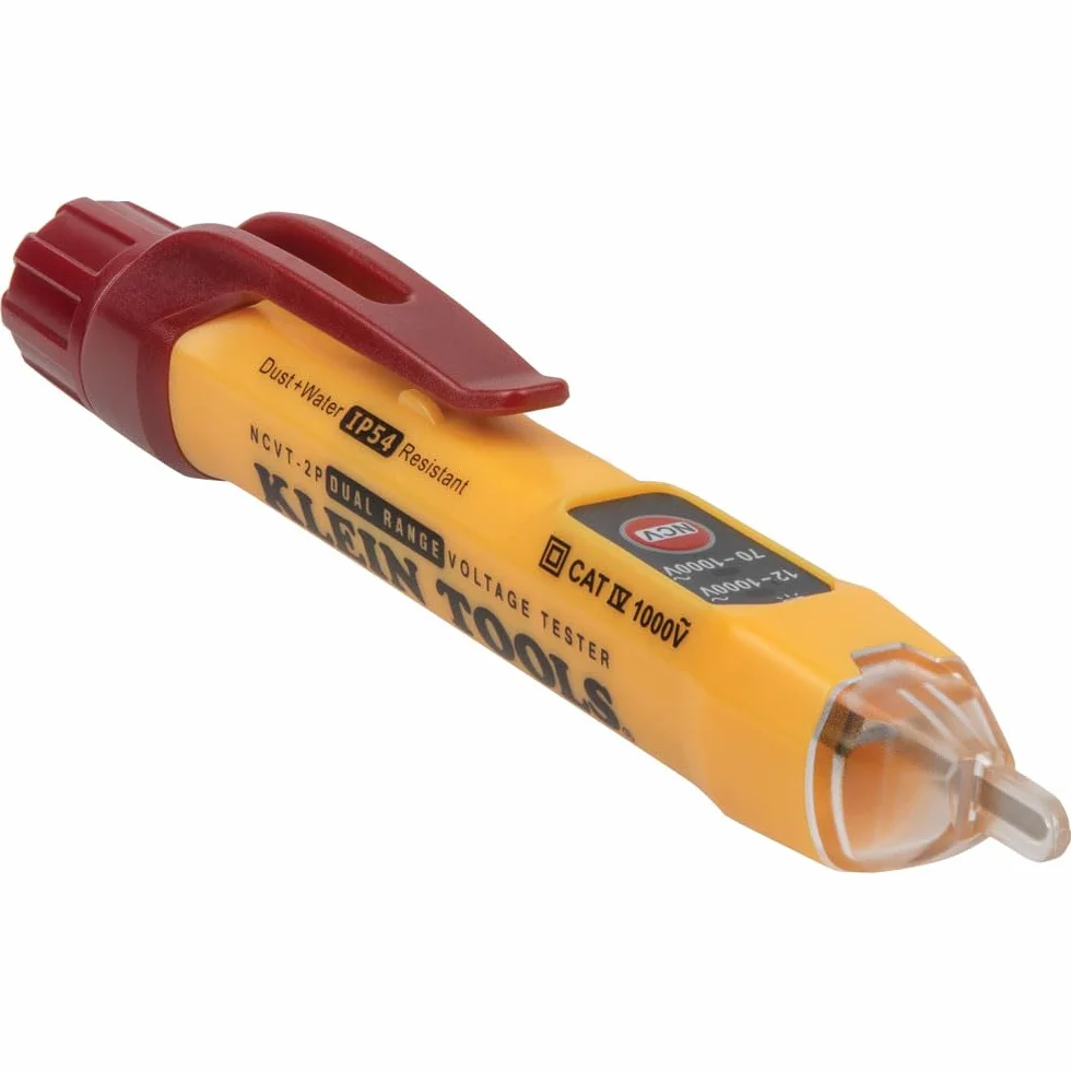 Klein Tools NCVT2P | Dual Range Comprobador De Tension Sin Contacto | 12 A 1000 V AC | Deteccion Sin Contacto | Compacto Y Resistente