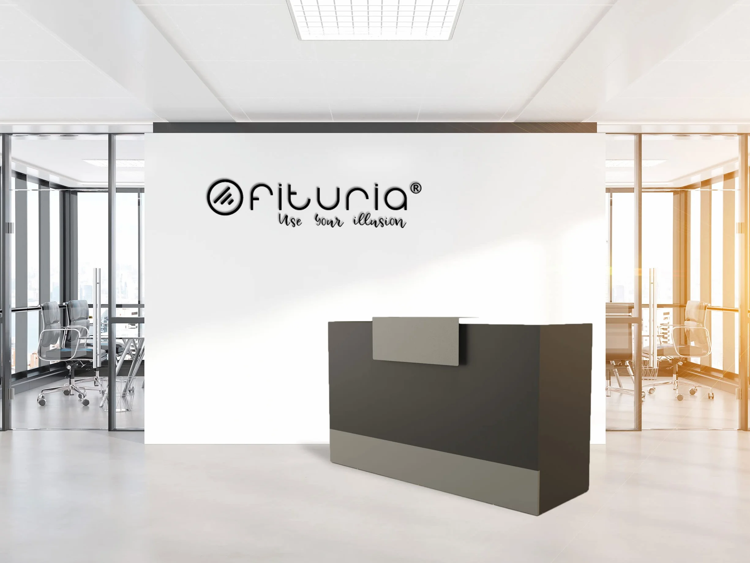 Mesa Mostrador Recepción Blanco 1400mm OFITURIA Mueble Escritorio Oficina Tienda