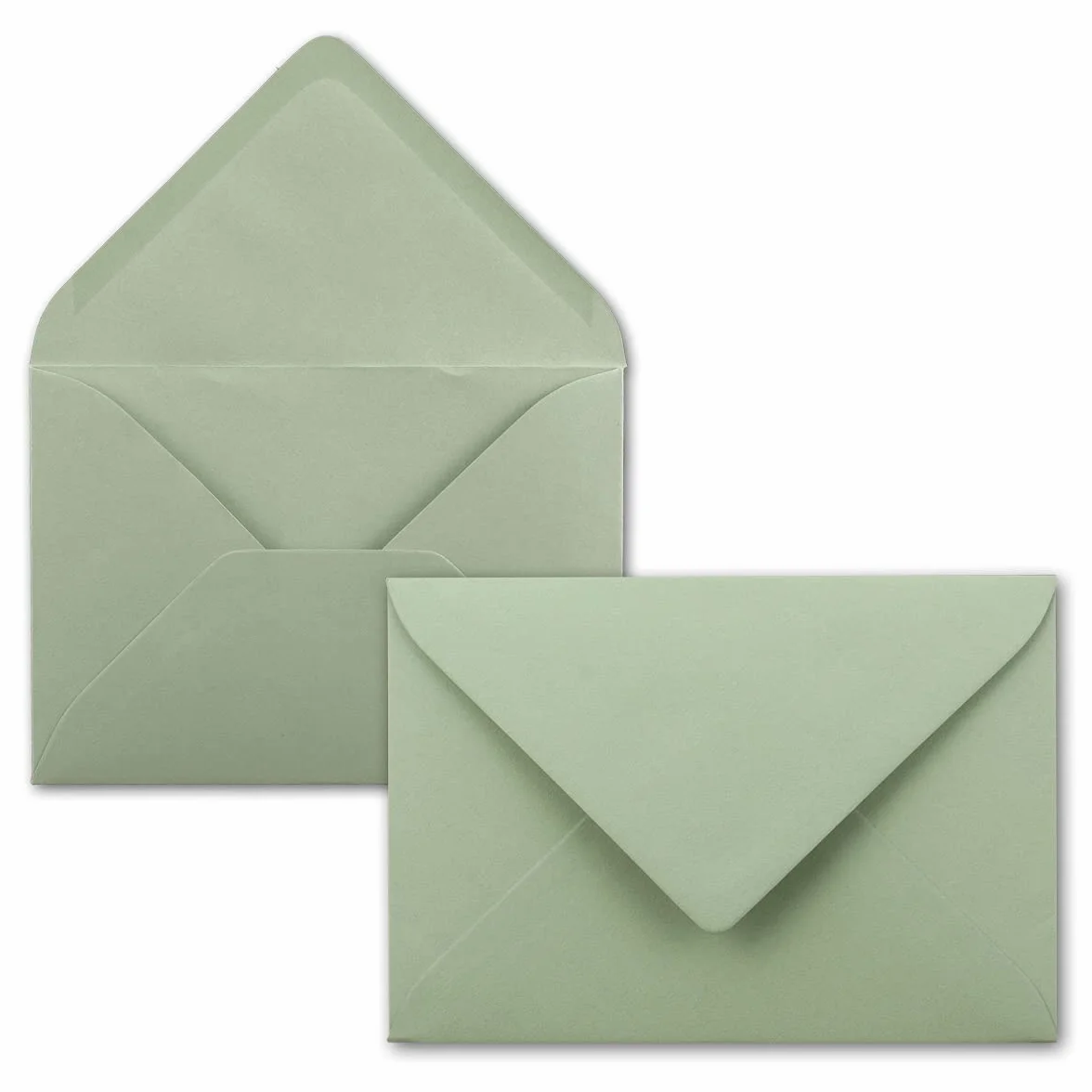 Sobres verde eucalipto DIN C5 22,0 x 15,4 cm adhesivo húmedo sin ventana 50 unidades