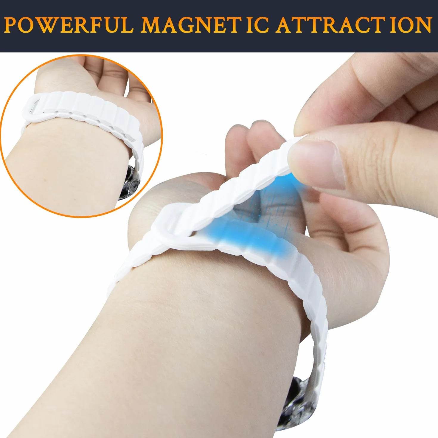 SOULWIT Pulsera para Plaud NotePin/NotePin S AI Grabadora de voz, Ajustable de 5.9"–9.44", Cómoda Correa de Silicona con Cierre Magnético - Blanca