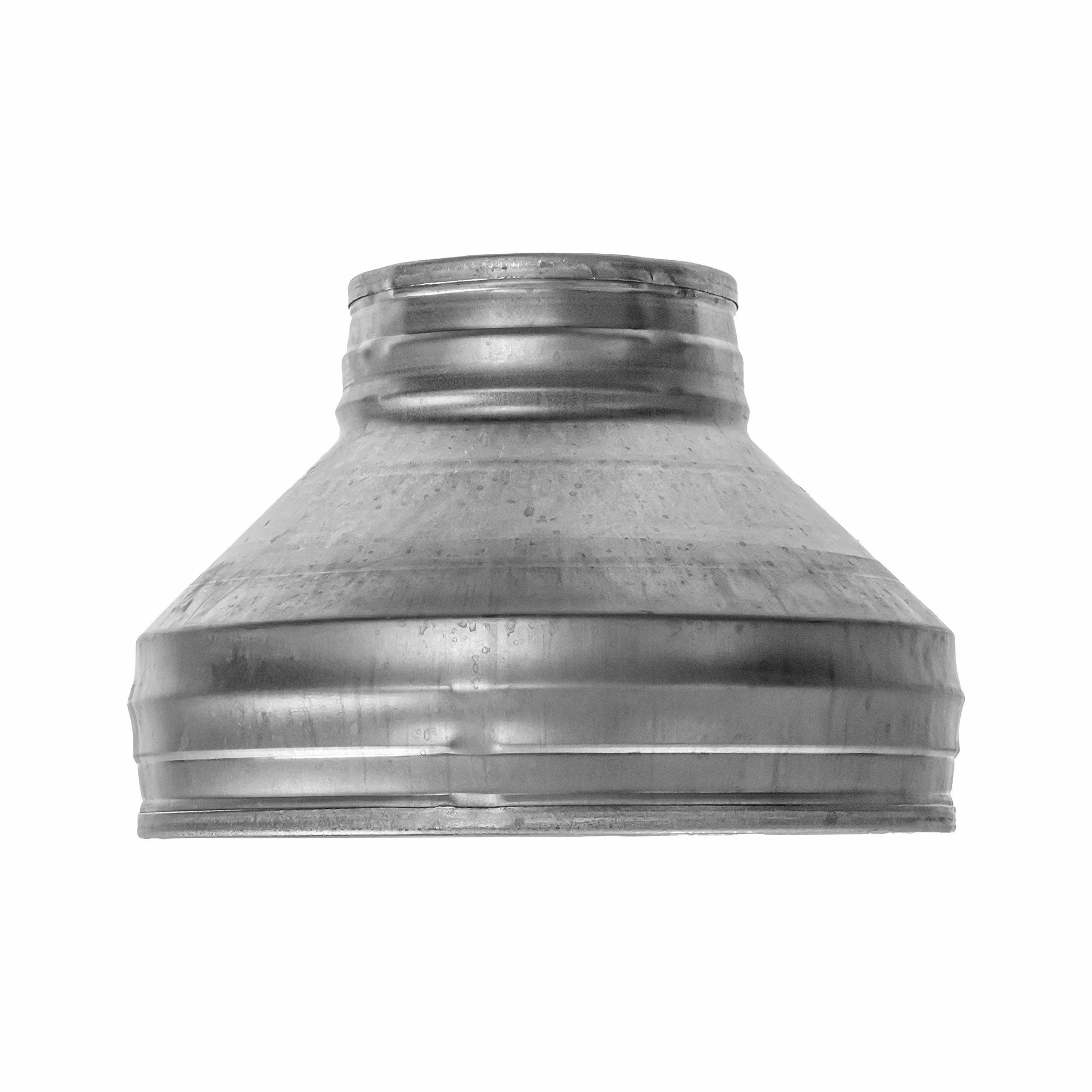 Repa Market Reductor de conducto redondo macho de 200 a 100 mm, acoplador de tubería de acero galvanizado, acoplamiento para sistemas de ventilación de conductos redondos, calefacción