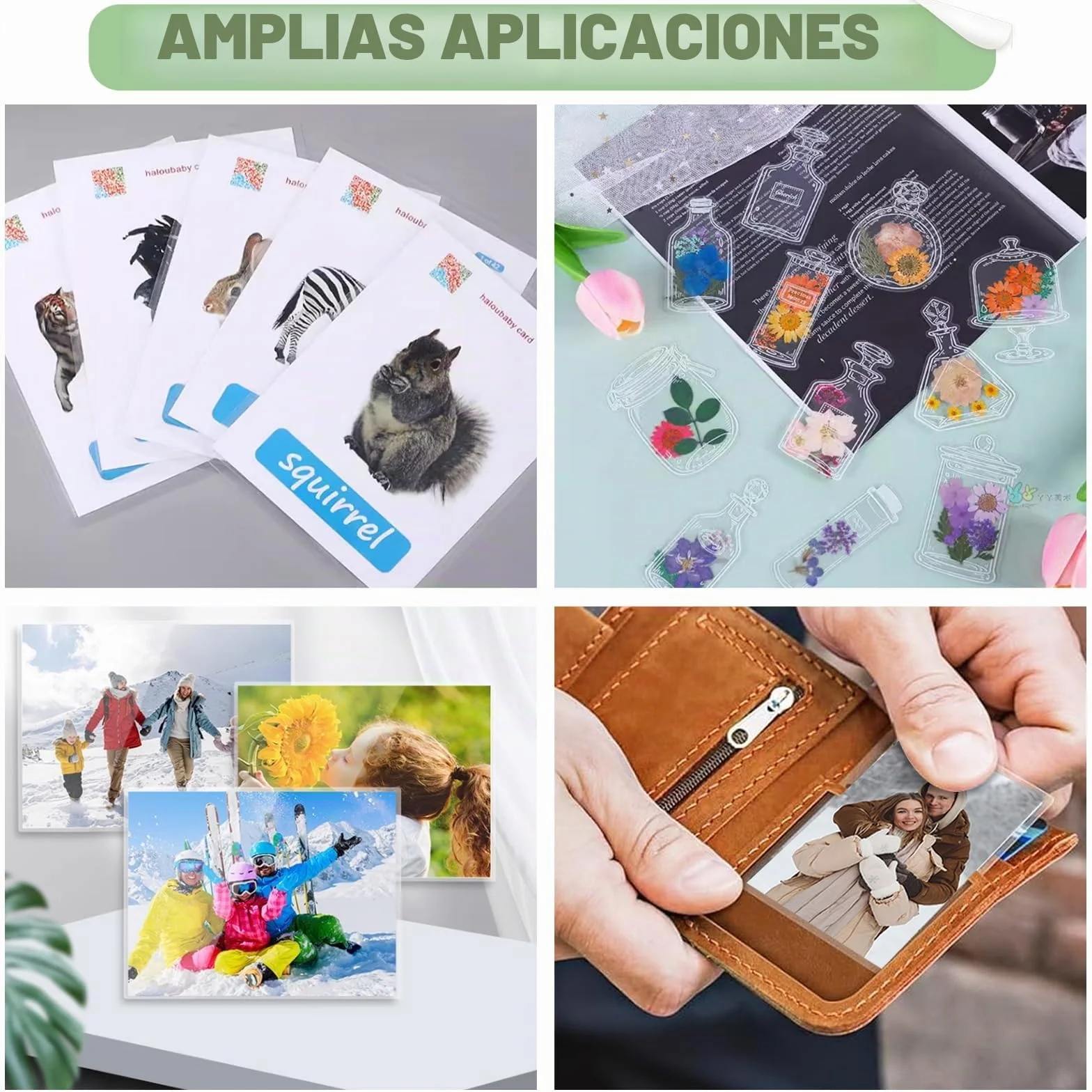 Hojas Laminadas Autosellantes Transparentes Impermeables 6 Pulgadas sin Máquina con Rascador