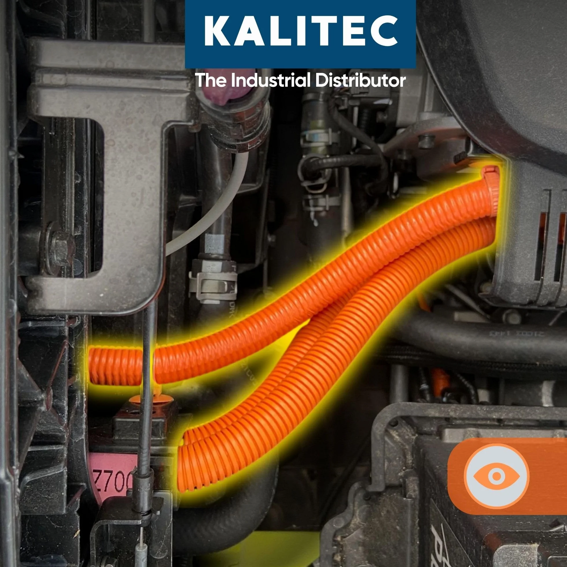 Kalitec Tubo Corrugado PPmod NW 22 de 50 m, Canal de Cable, Naranja | Tubo protector de polipropileno flexible sin ranurar, resistente a qu micos y temperatura para protecci n de cables