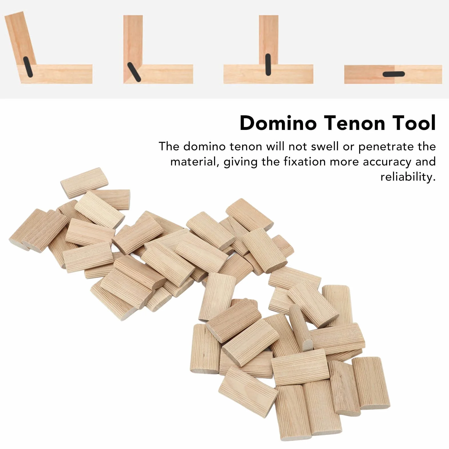 50 uds. Tenones de Madera de Abedul para Empalme 8x40 mm, Piezas para Carpintería y Fabricación de Muebles, Ideal para Ensamblaje de Gabinetes y Posicionamiento Preciso