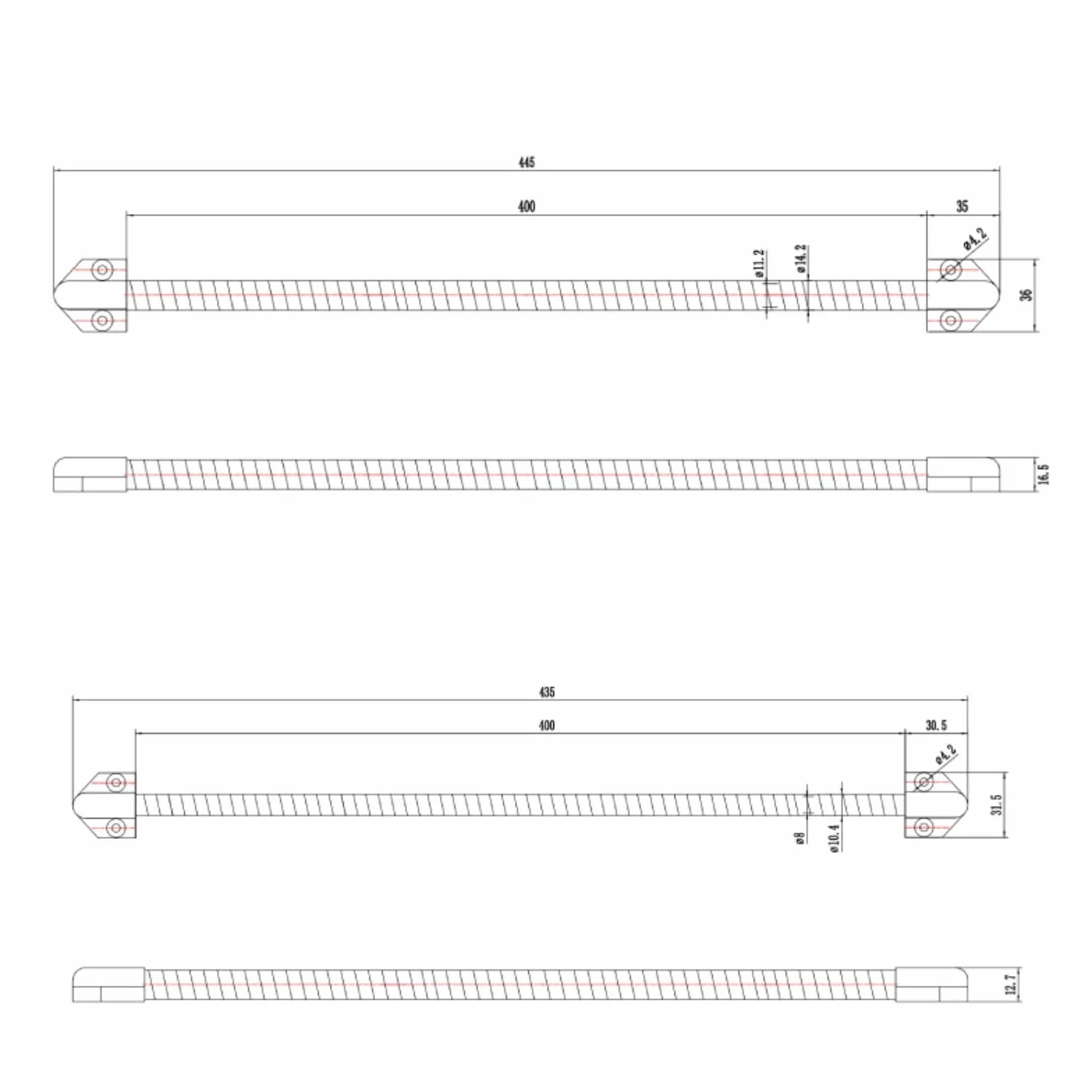 LEDKIA LIGHTING Pasacables Flexible para puerta Negro 9 mm