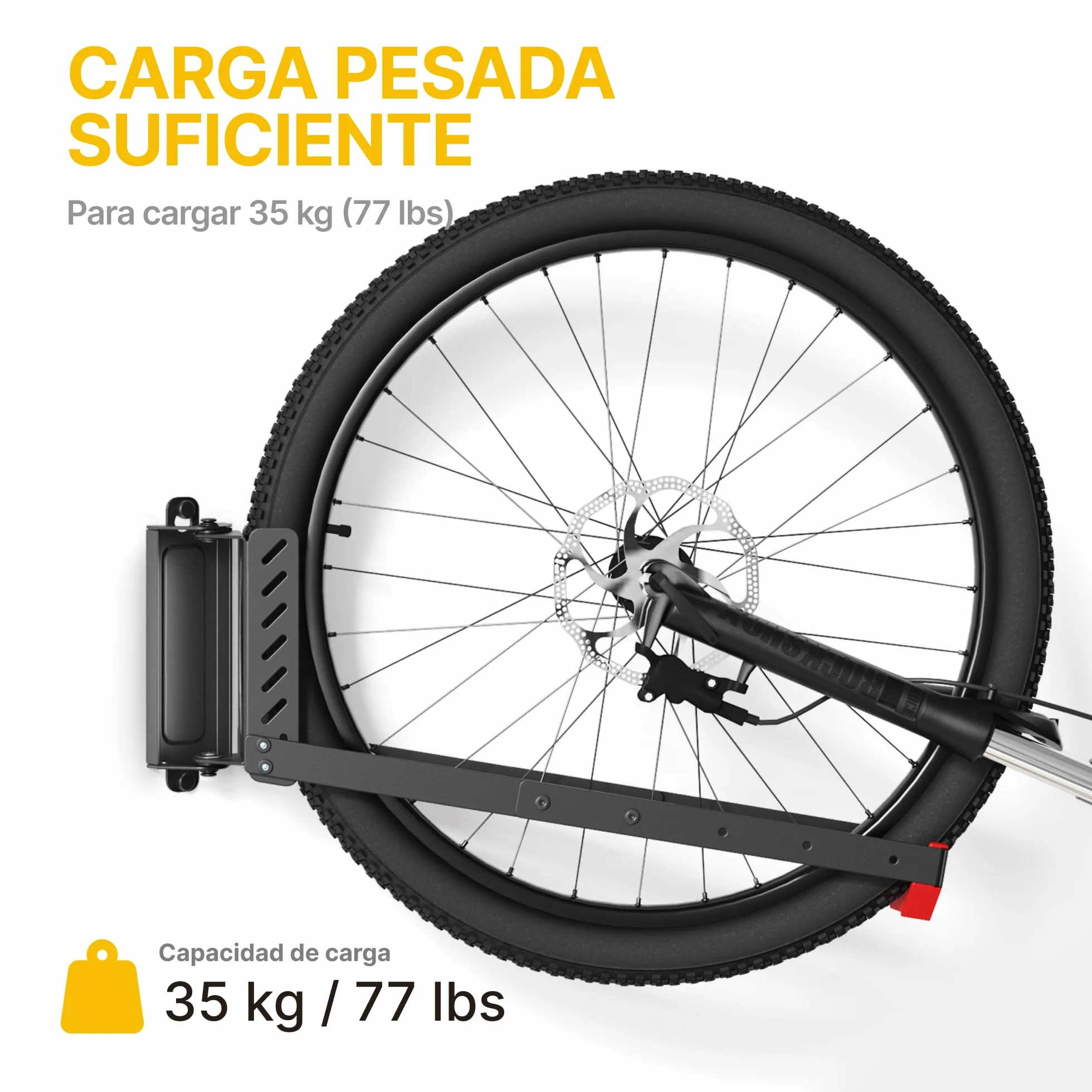 monTEK Soporte de Pared Giratorio para Bicicleta, Colgador Bicicleta Pared Ajustable y Plegable, Diseño de Elevación Fácil, Soporte de Bicicletas Ahorra Espacio para Garaje, hasta 35 kg, 2 Paquete