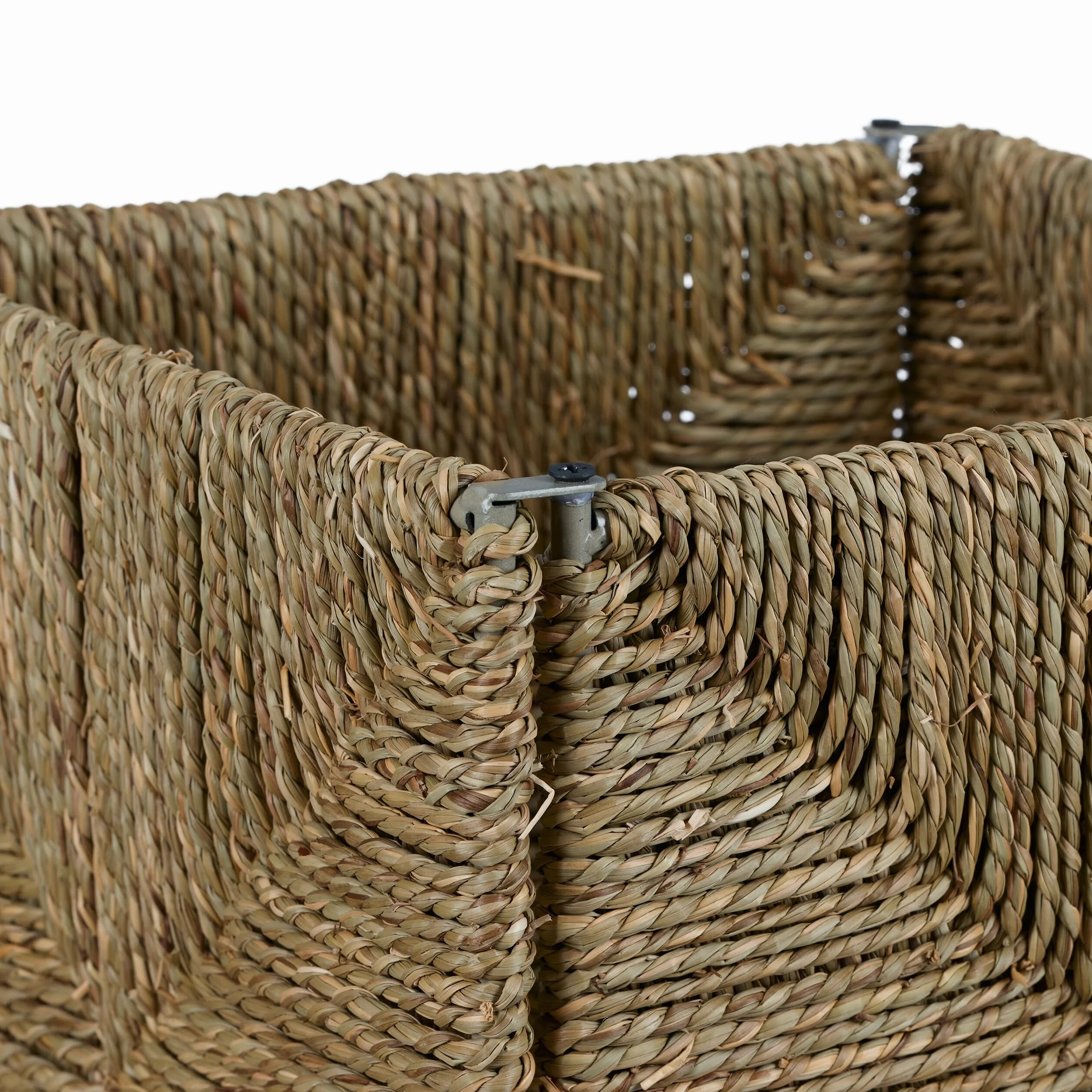 Cesta Almacenaje Cuadrada Hierba Marina Caja Organizadora Trenzada 30 x 30 x 30 cm Natural