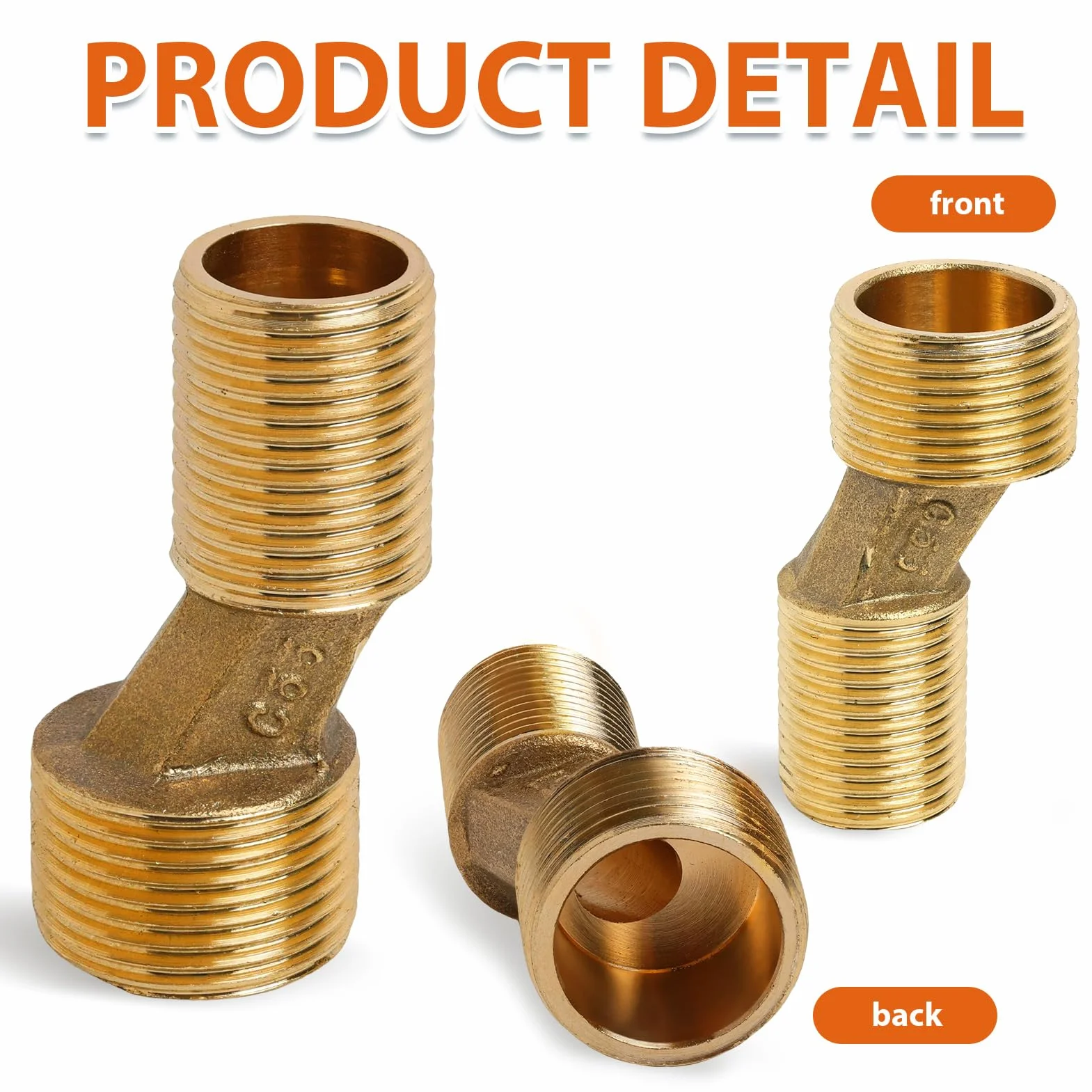 Juego de 2 Conectores en Forma de S para Grifos de Pared, Compatibles con Tamaños de 3/4" y 1/2", Desplazamiento de 12,5 mm, Fabricados en Latón Duradero, Ideales para Cocina y Baño