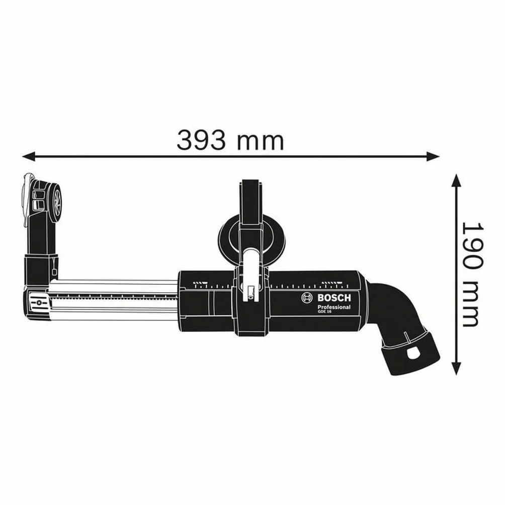 Bosch Professional aspiración de polvo GDE 16 CYL (diámetro de perforación máx. 16 mm, profundidad de perforación máxima 120 mm, compatible con numerosos taladros percutores de Bosch)