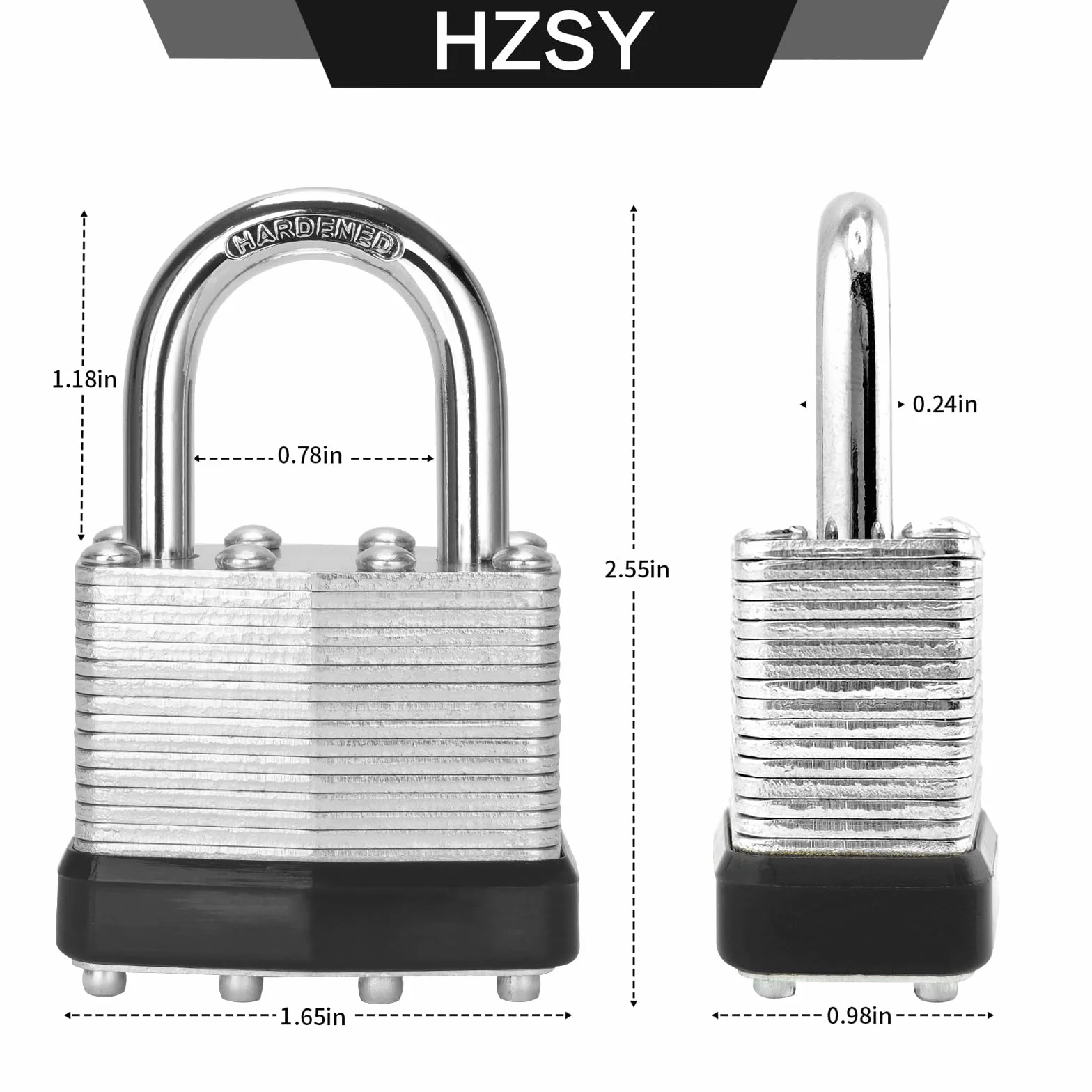 Candados con llave igual, paquete de 6, cerradura con llave de acero laminado (1-9/16 pulgadas, 40 mm), candados con la misma llave, grillete normal, para caja de herramientas, taquilla y unidad