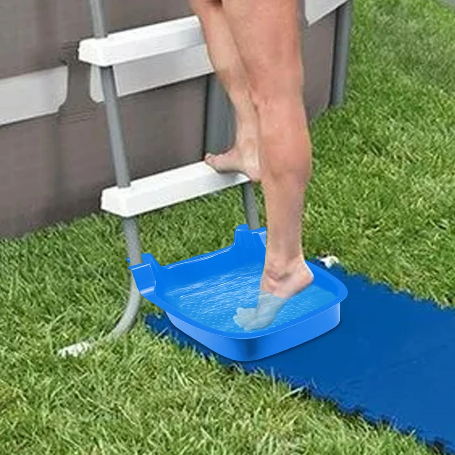 Baño de pies Junto a la Piscina, bañera de pies Junto a la Piscina | Bandeja para pies de Piscina sobre el Suelo | Lava la Arena y la Suciedad Antes de Entrar, Instalado en la Escalera de la