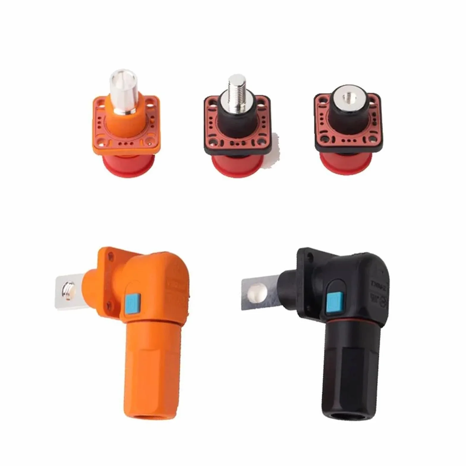 Conector de almacenamiento de energía de 120A Conectores impermeables de 200A de núcleo único de 25/50 mm² de alta corriente a través de terminales de pared(Plug,200A 50mm,Black)