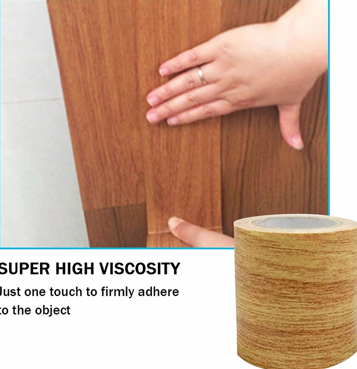 Cinta de Reparación Con Efecto de Madera Impermeable Para Suelos Laminados - Adhesiva, Simulación de Grano de Madera Para Arañazos