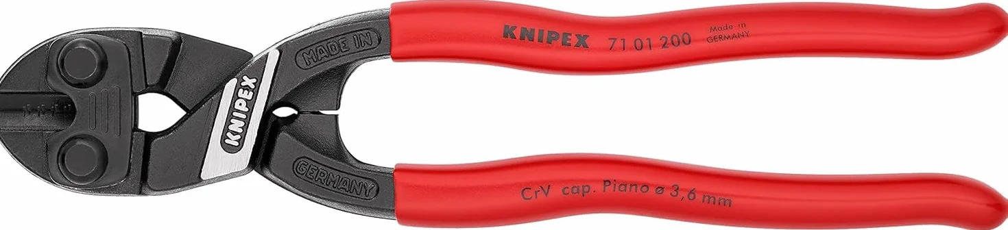 KNIPEX CoBolt Cortabulones compacto con cartulinas autoservicio recubiertos de plástico 200 mm, 71 01 200 SB