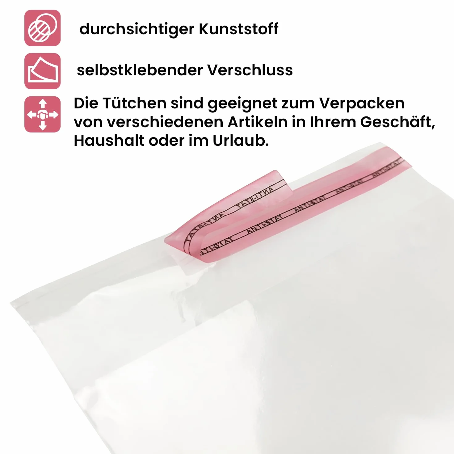 Netuno 500 bolsas transparentes 12,5 x 17 cm solapa de 3 cm con cierre autoadhesivo reutilizables bolsas de plástico PP para dulces regalos joyería golosinas fotos ropa pendientes alimentos libros
