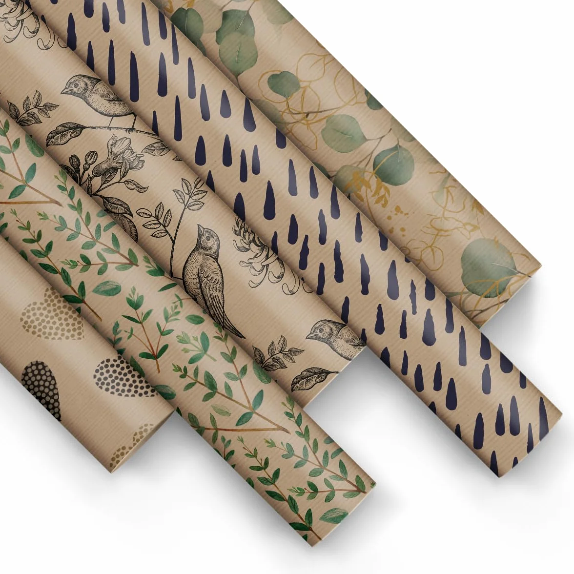 Papel de regalo 200x70cm 5 rollos Mezcla de 5 diseños Elegante para envolver regalos
