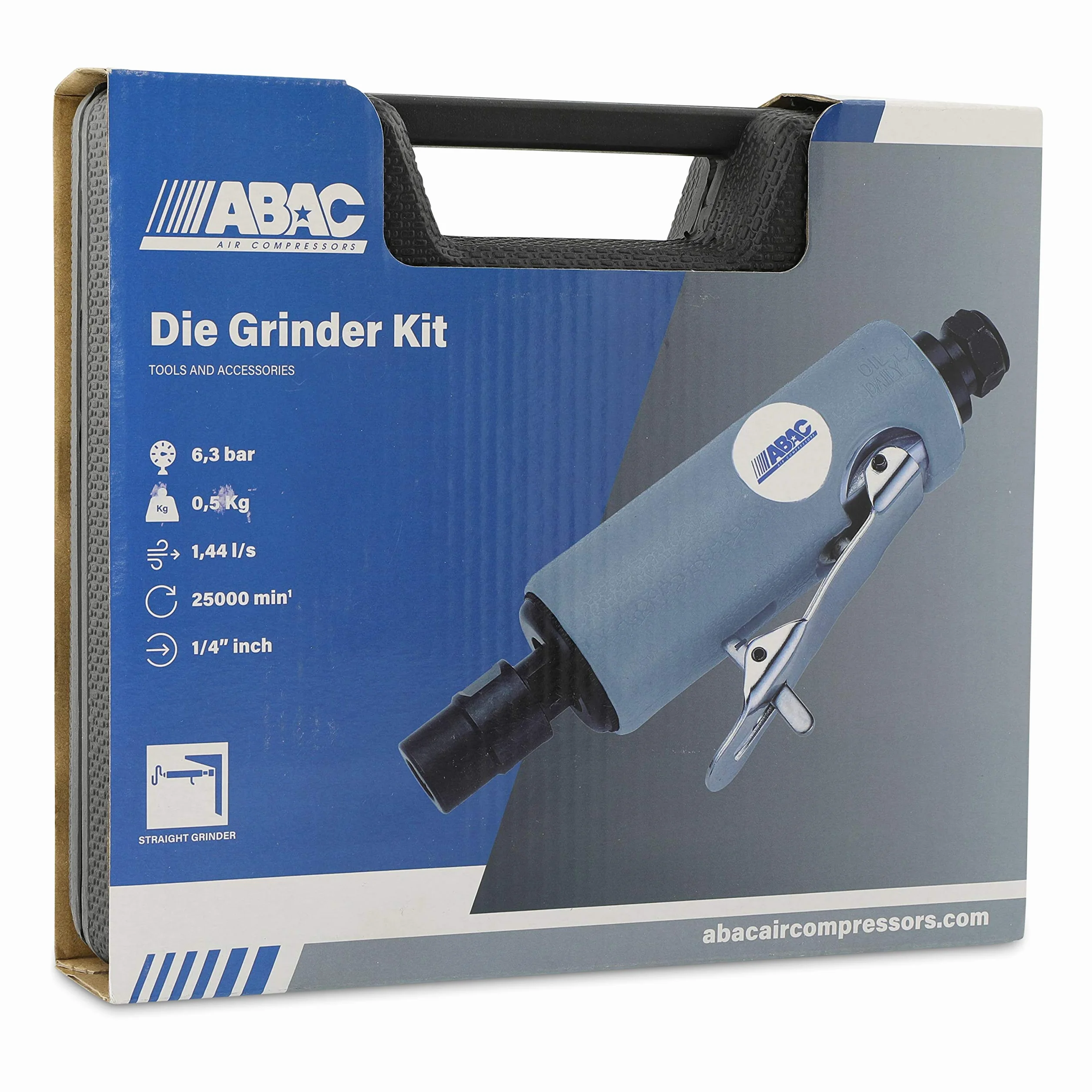 ABAC Esmeriladora de Troqueles G-201 - Maletín de plástico con accesorios (muelas de 3mm y 6mm + mandril de 3mm y 6mm + 2 llaves)