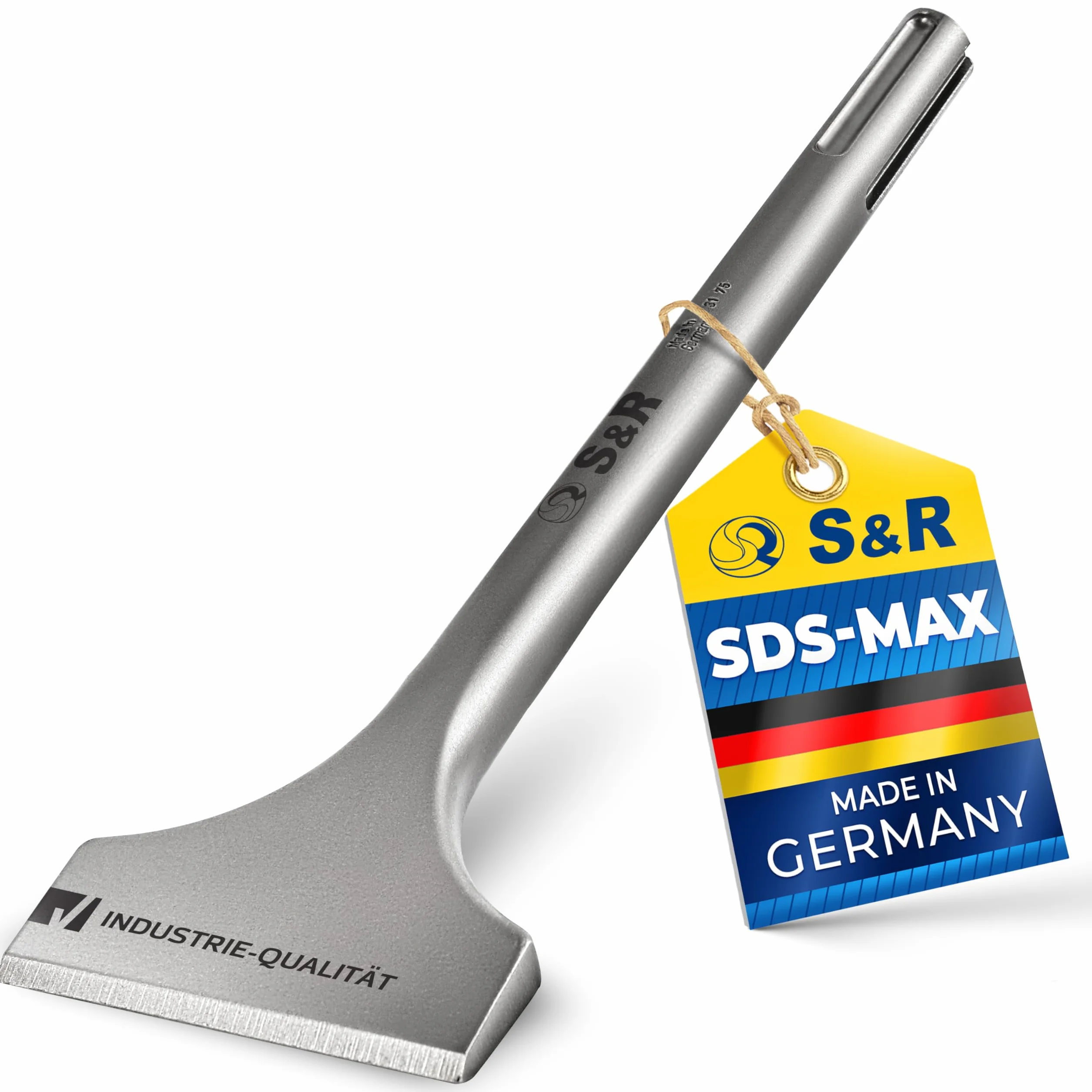 S&R Cincel SDS-MAX Ancho 300x80 mm Baldosas y Mamposteria para Martillo Demoledor. Calidad Industrial MADE IN GERMANY