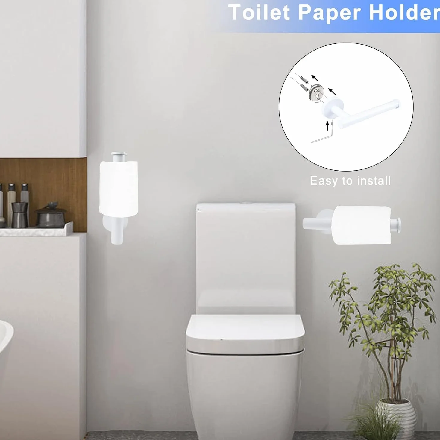 YUET Toallero, juego de accesorios de baño de 3 piezas, juego de hardware de acero inoxidable, montaje en pared, barra de toalla de baño + portarrollos de papel higiénico + toalla, gancho para