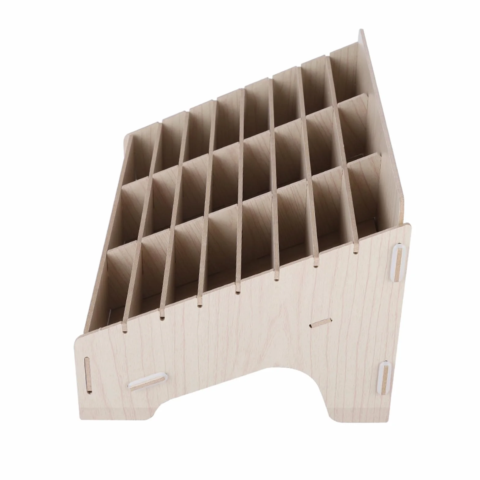 Organizador Teléfonos Móviles 24 Compartimentos Caja Almacenamiento Multifuncional Madera