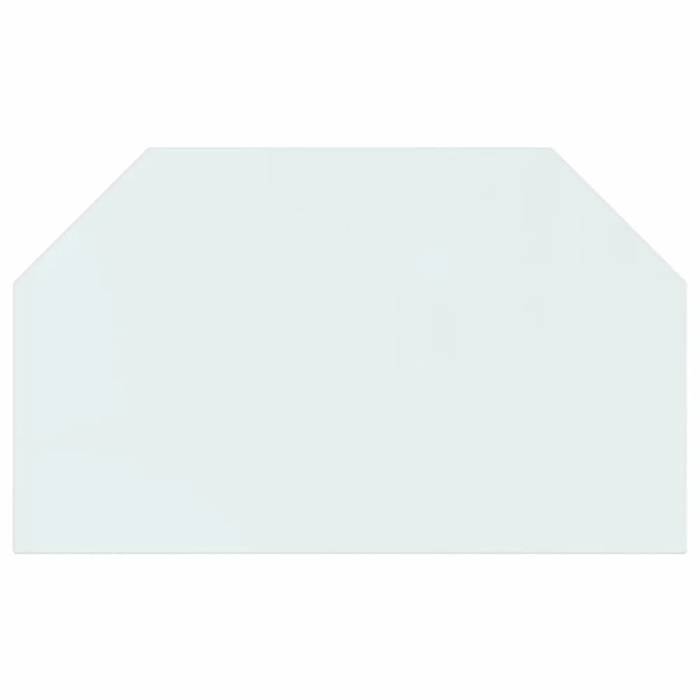 Rantry Placa de cristal hexagonal para chimenea, 100 x 60 cm, protector de suelo para parquet y superficies laminadas, base de estufa resistente a altas temperaturas, cubierta de piso de vidrio