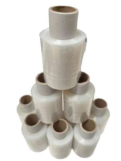 Mini rollos de film estirable transparente con mango, 300gr | Caja de 10 unidades de minifilm. | Mini film de 300 grs x 100 mm. | Ideal para unir embalar proteger