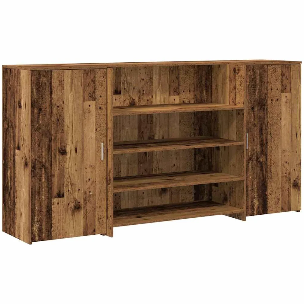 vidaXL Mostrador Recepción Madera Vieja 200x50x103.5 cm