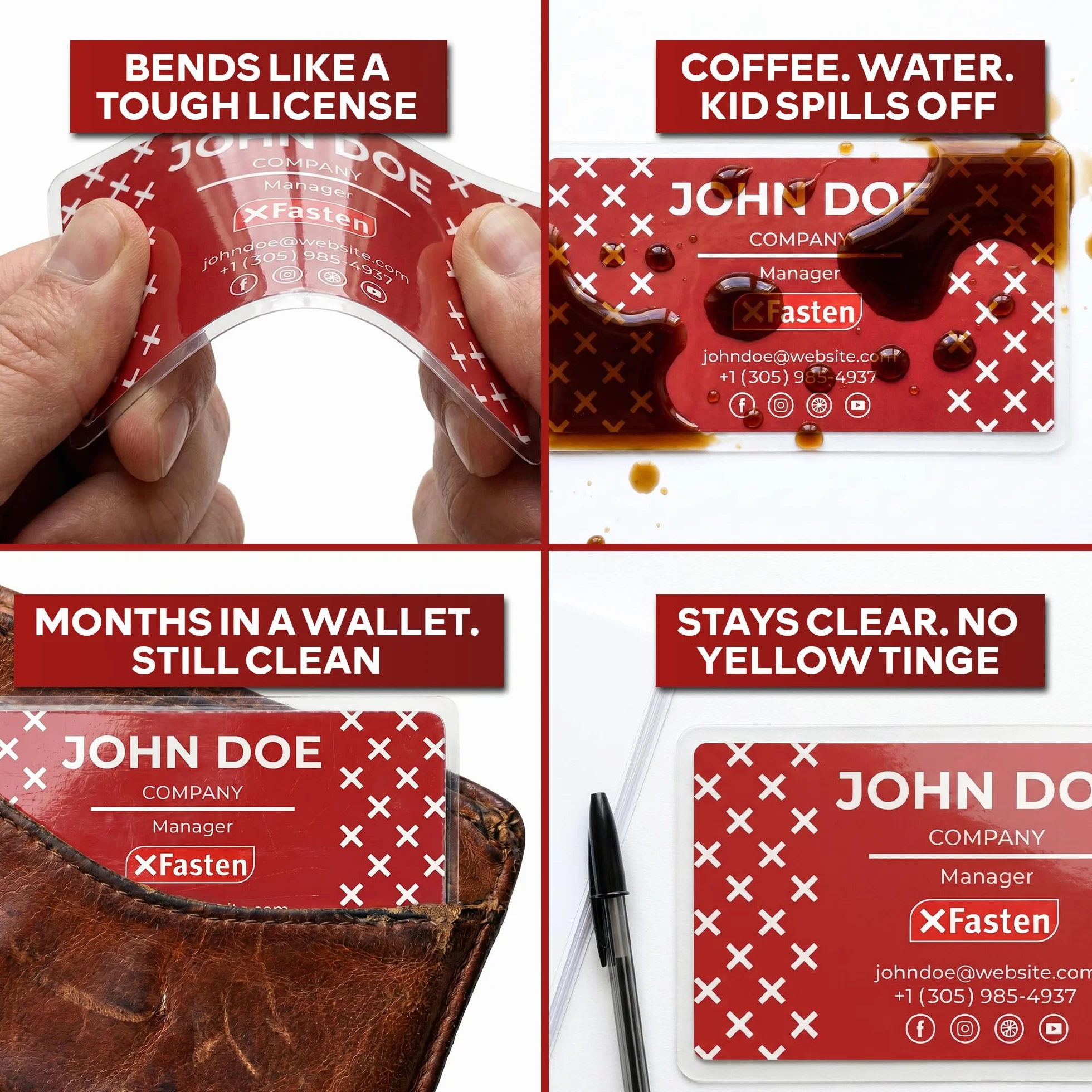 xfasten Fundas Plastificar Tarjeta Visita Autoadhesivas 9.5 Mil 4x3 Pulgadas Pack 25