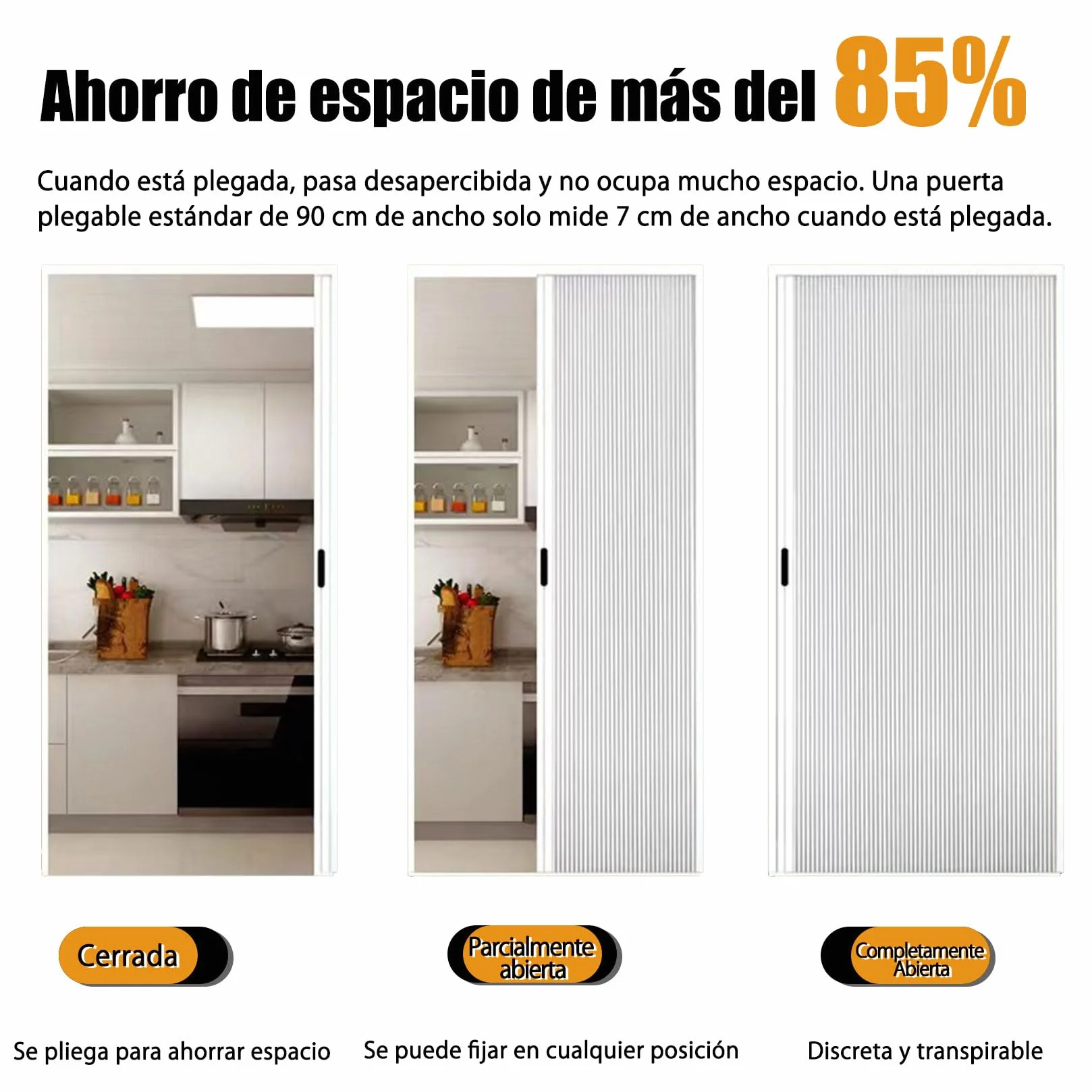 Puertas Plegables Interiores,Puertas de acordeón,Puerta Plegable de Acordeón Gris Sin Perforar con Marco de Metal y Panel no Tejido,con Manija,Lavadero/Ducha/Guardarropa/Lavaderos Gris