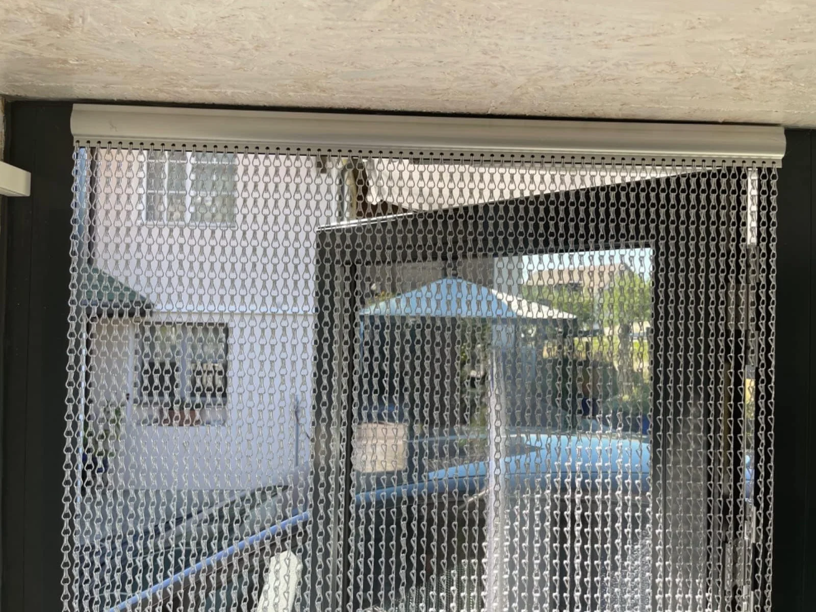 Cortina de cadena de aluminio para puerta, 100 cm x 210 cm, para mosquiteras de metal