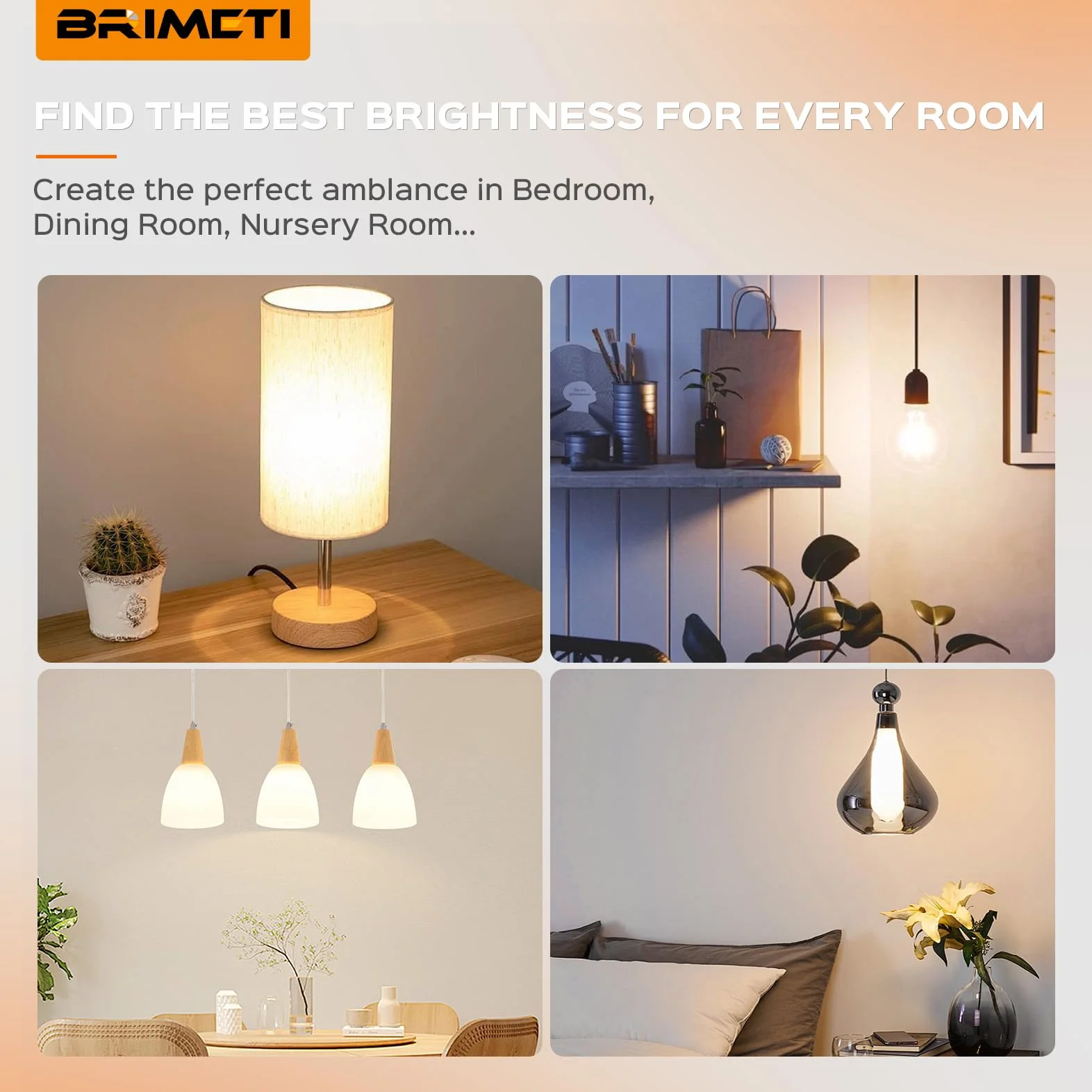 Regulador LED con Interruptor, BRIMETI 2 Meter Regulador de Intensidad Cable, Dimmer Lámparas LED 220-240V, 100W Max Enchufe Cable Extensión Regulador Rotativo, Interruptor Dimmer para Led Regulable