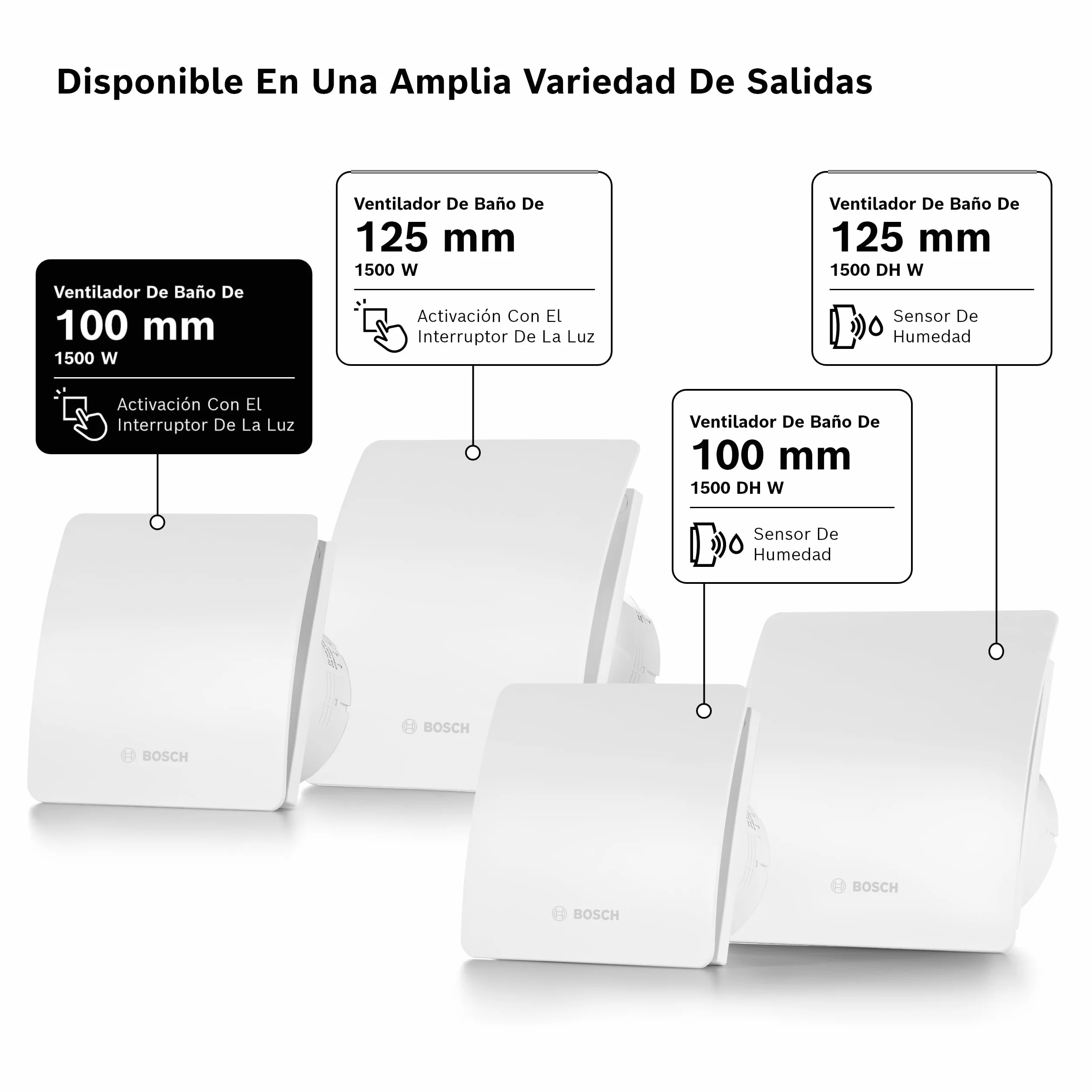 Bosch Extractor de baño 1500 100mm Ventilación para baño y WC