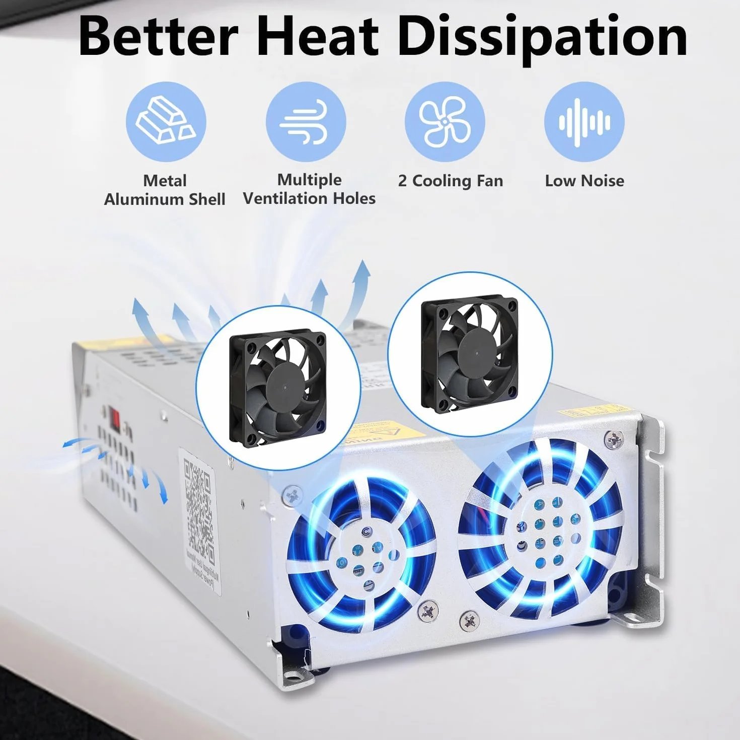 DC 12V 125A 1500W Fuente de Alimentación Transformador 220V CA a CC 12V 125A Fuente Alimentación 1500W para Bomba CCTV Cámara de Seguridad Car Stereo Impresora 3D y Más 12V Dispositivo