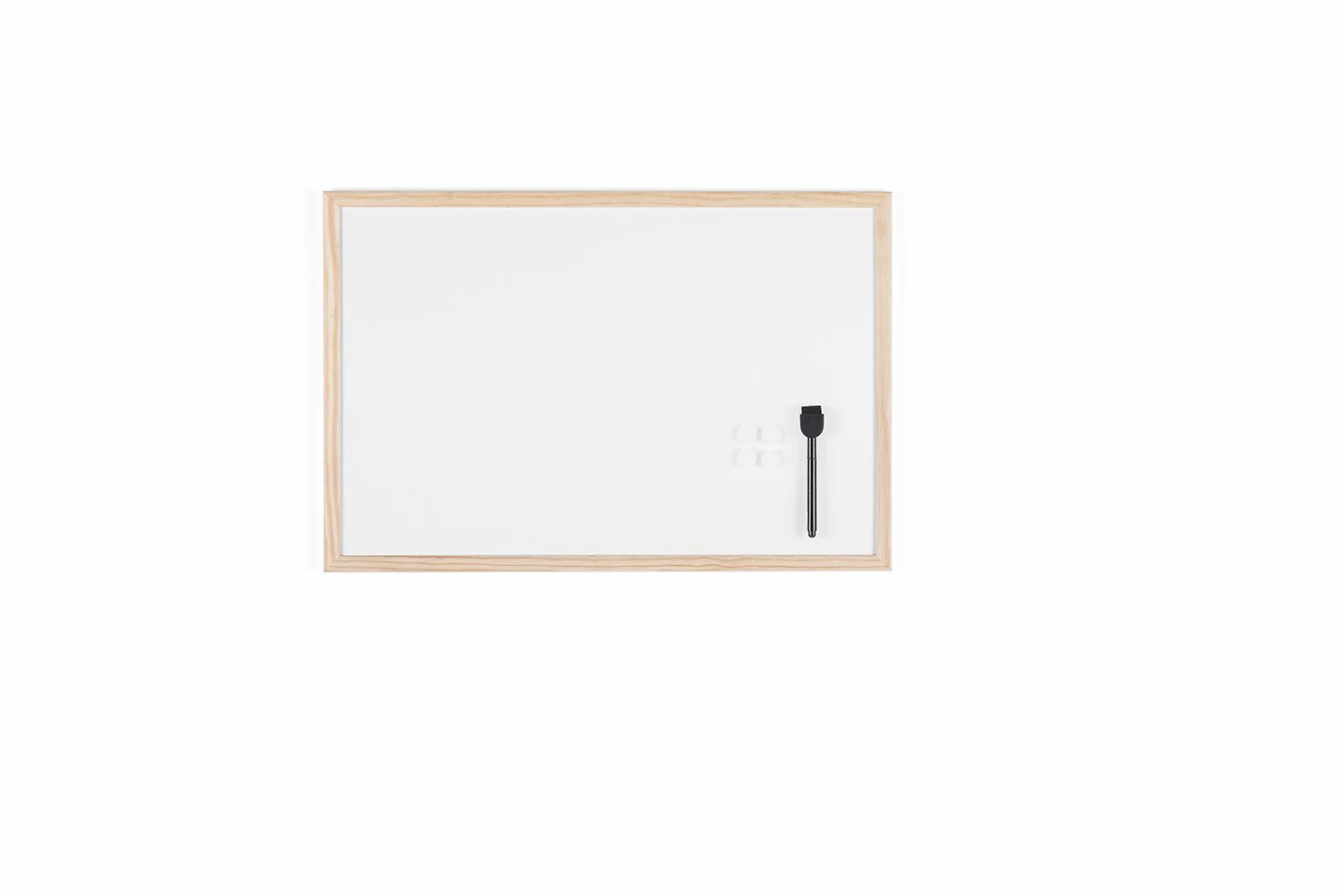 Bi-Office Pizarra blanca magnética marco madera pino 60 x 40 cm