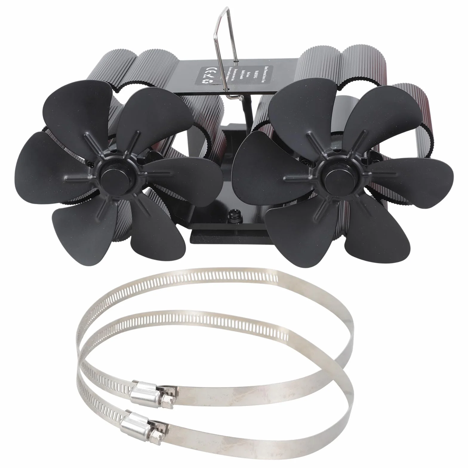Ventilador de estufa alimentado por calor, ventilador de doble cabeza, distribución eficiente del calor para hogares acogedores para varios dispositivos de calefacción, calefacción del hogar