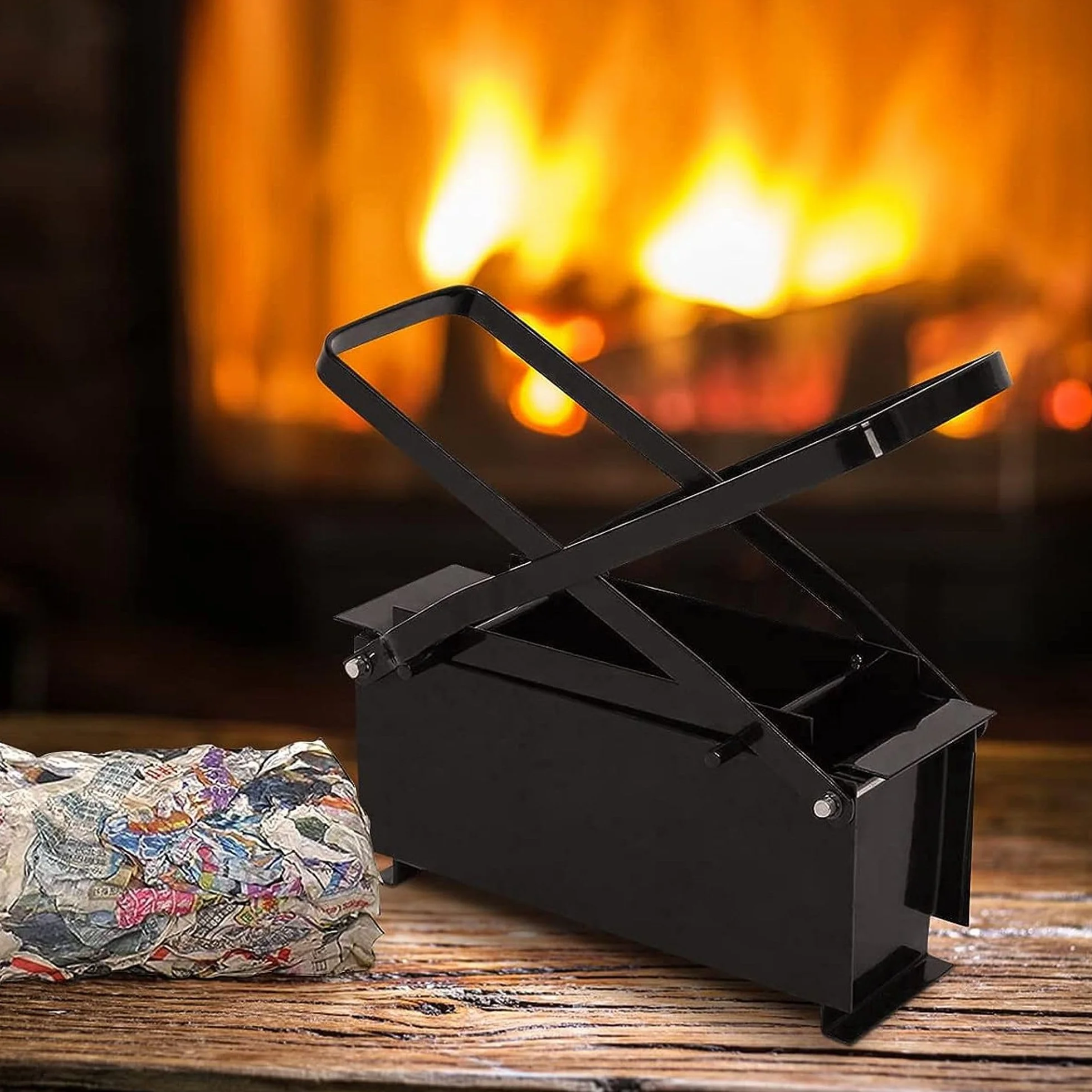 Prensa para Crear pequeños Bloques compactos de Papel - Prensa de Papel - Encendido de Fuego Artesanal - para Todo Tipo de Papel [Reciclaje] - Económica y Eco-Responsable