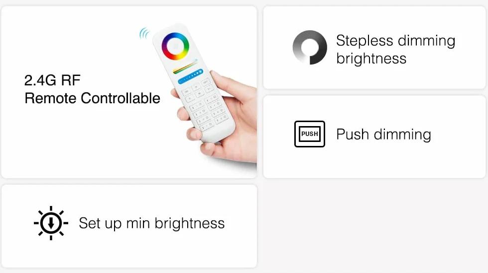 LIGHTEU®, Miboxer Zigbee3.0 y 2.4GHz Push AC 100-240V Triac Dimmer para Lámparas y Focos Regulables, TRI-C1ZR