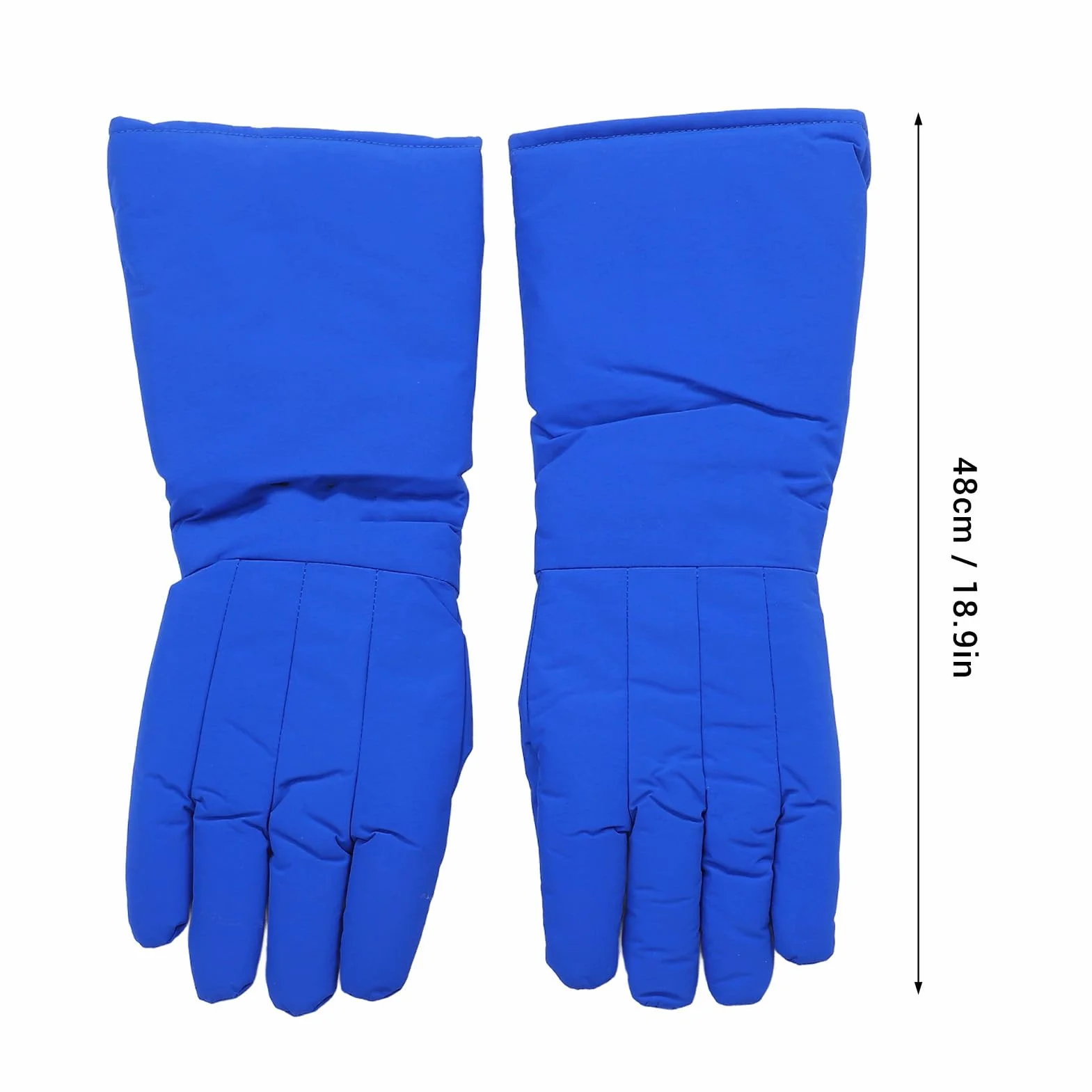 Guantes de nitrógeno líquido LN2 de 4 capas, temperatura extremadamente baja (-260 ℃), guantes anticongelantes de 48 cm para almacenamiento en frío con hielo seco, 2 unidades
