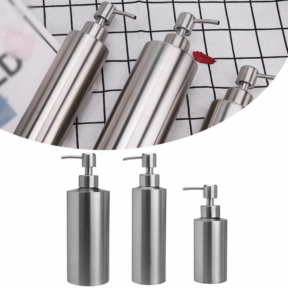 Dispensador de jabón de acero inoxidable 304 de 350 ml para baño cocina