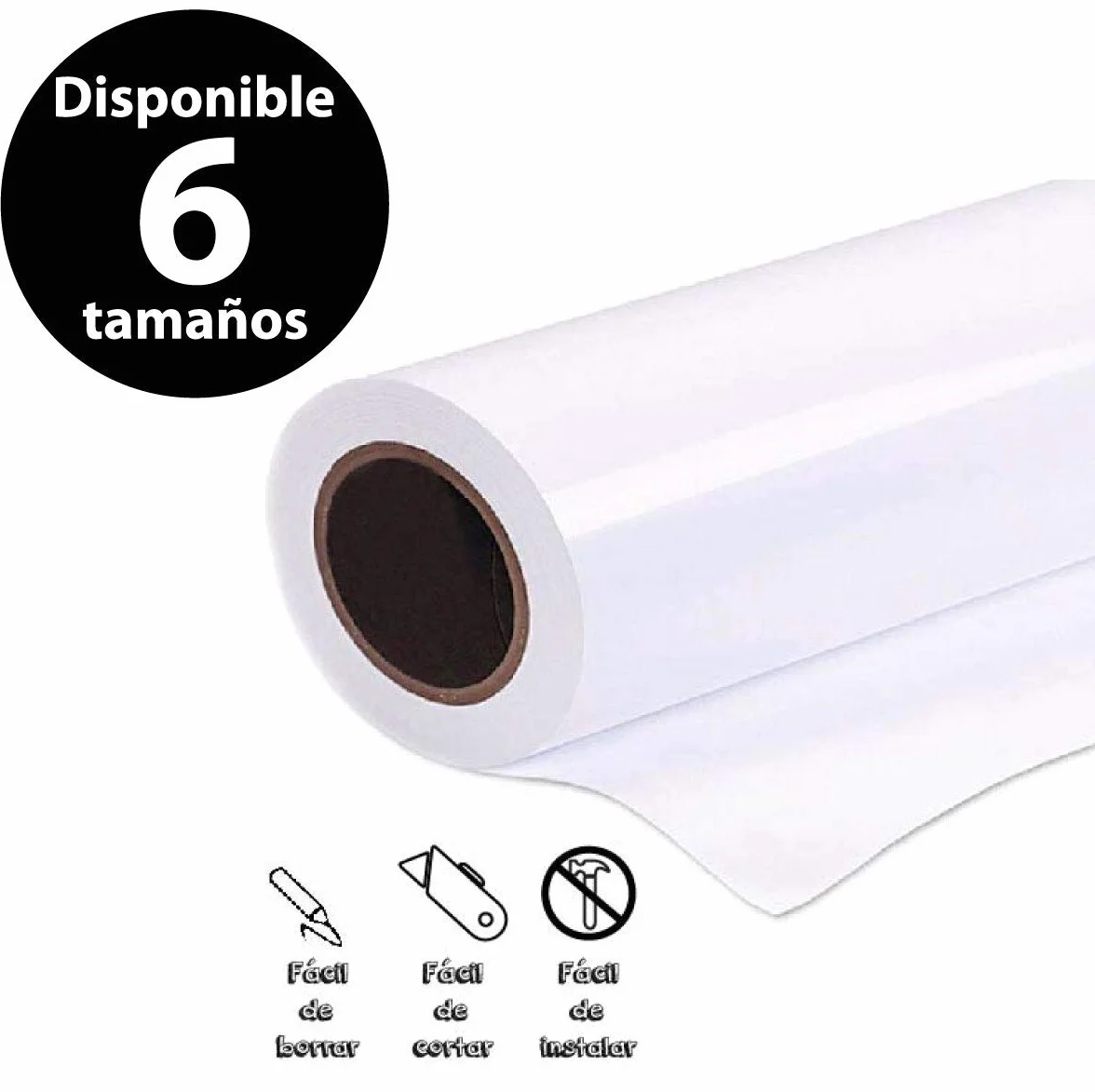 Pizarra adhesiva blanca 137 x 50 cm Rollo vinilo autoadhesivo profesional
