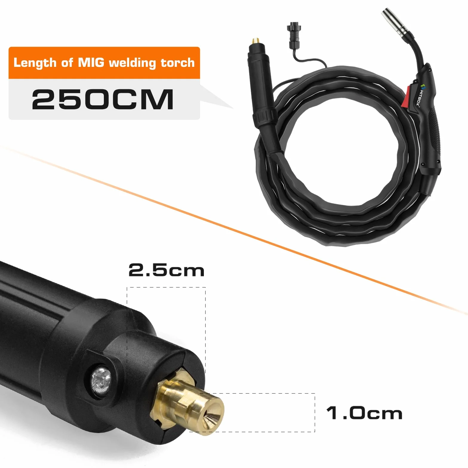 HITBOX MIG Troch MB 14AK, 2,6 m de manguera, conector Euro, para máquina de soldadura MIG MAG