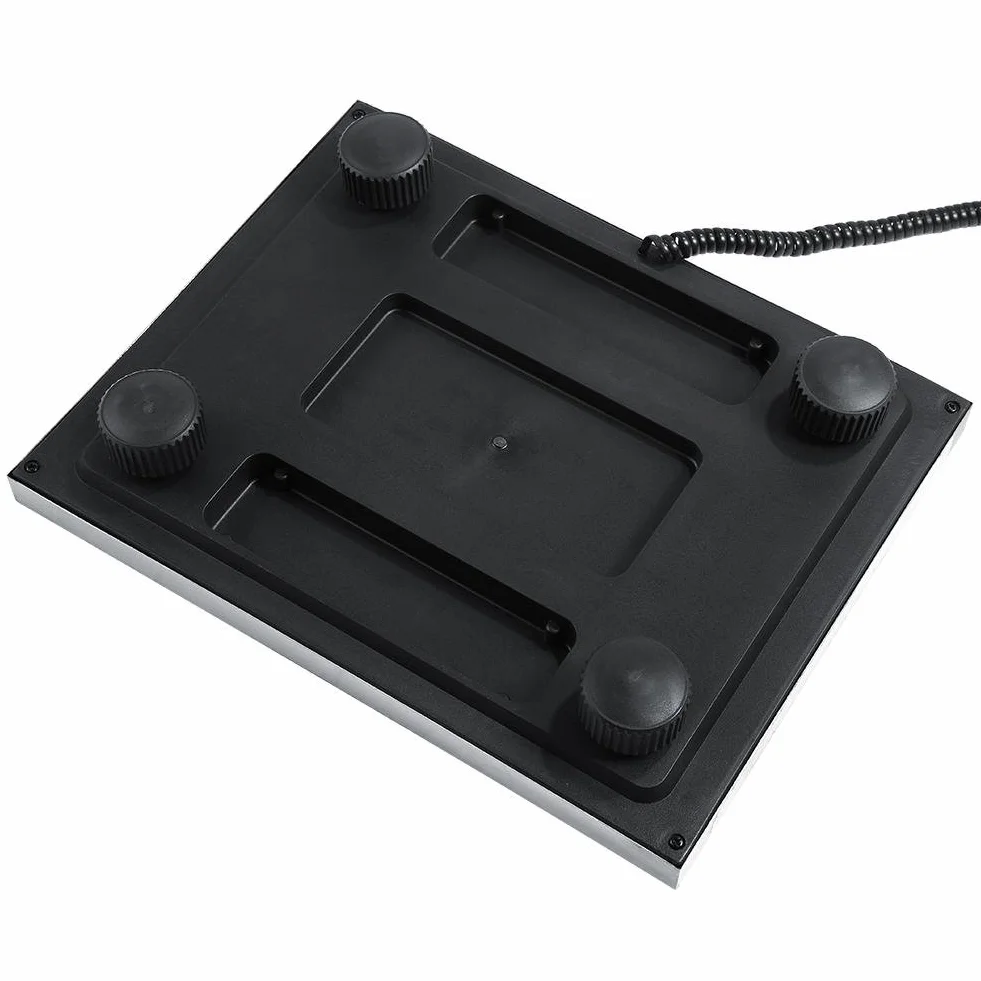 Báscula digital de plataforma acero inoxidable 300 kg LCD 30x38x4 cm pilas y red Cocoarm
