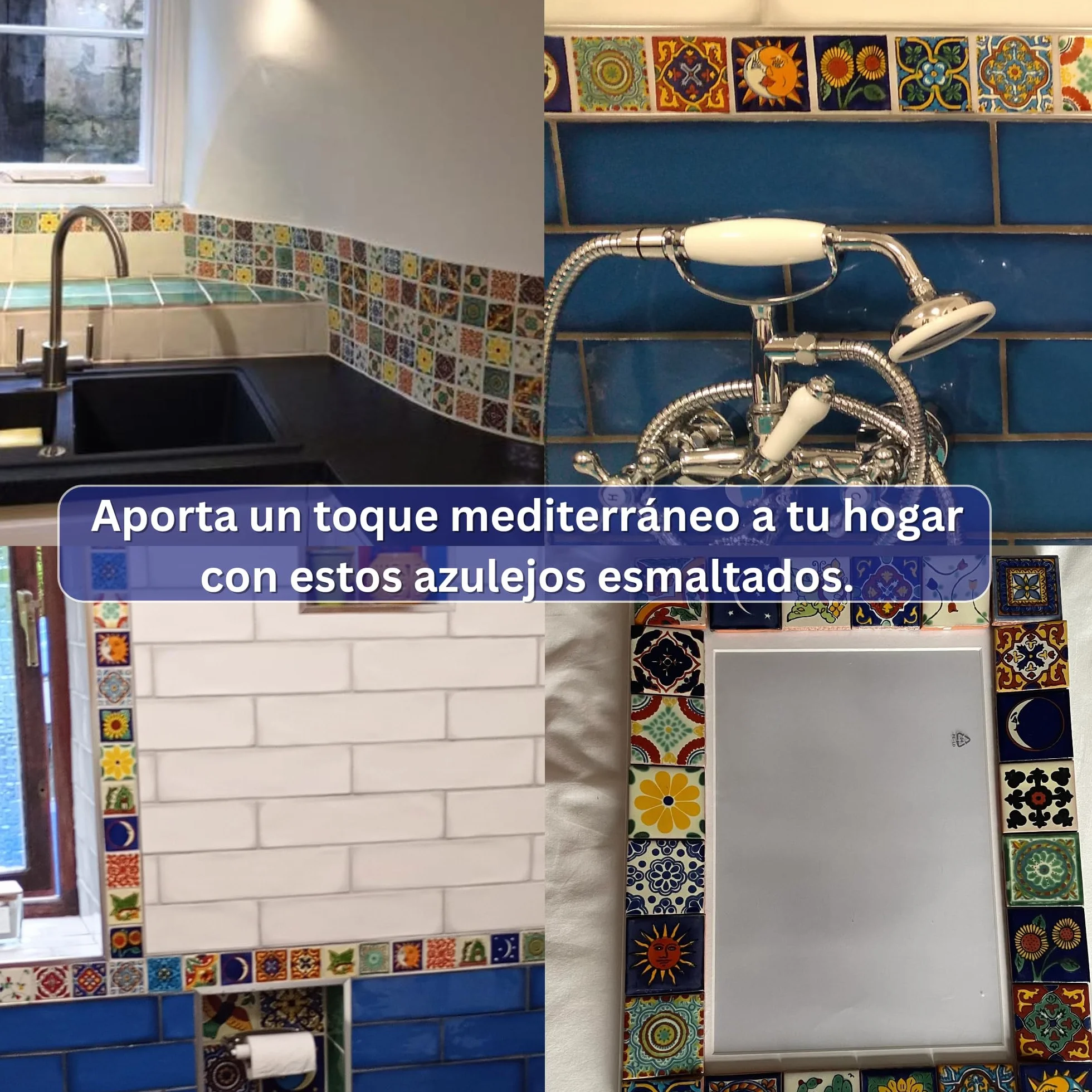 Tumia LAC Azulejos Mexicanos Artesanales de Talavera de 5cm