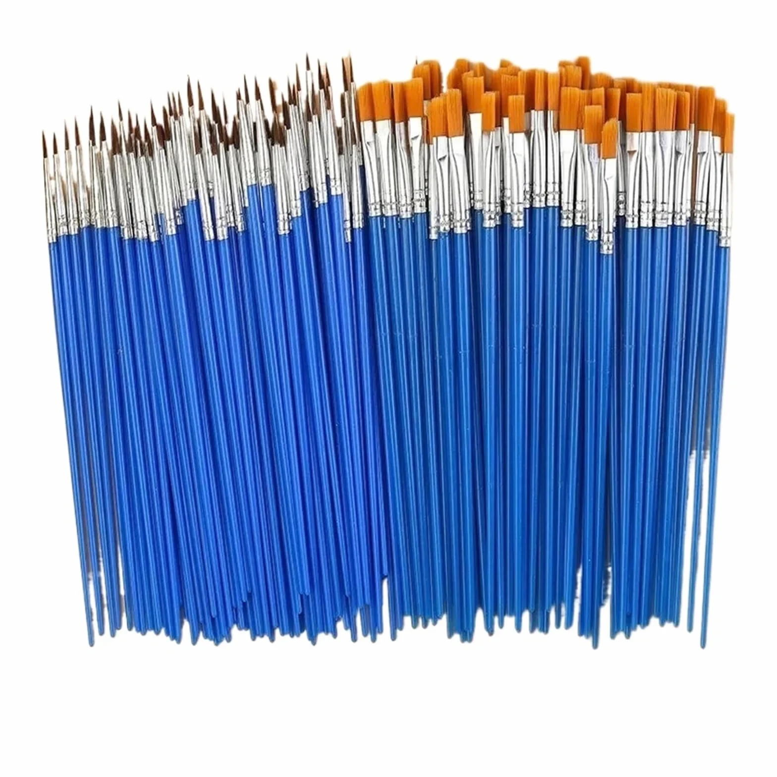 Brochas Pintura Juego de Pinceles Pintura Pelo Plano Redondo, Pincel con cerdas Nailon for Acuarela al óleo, Suministros Arte Escolar, 10/20/50 Uds(50 PCS Pointed Brush)